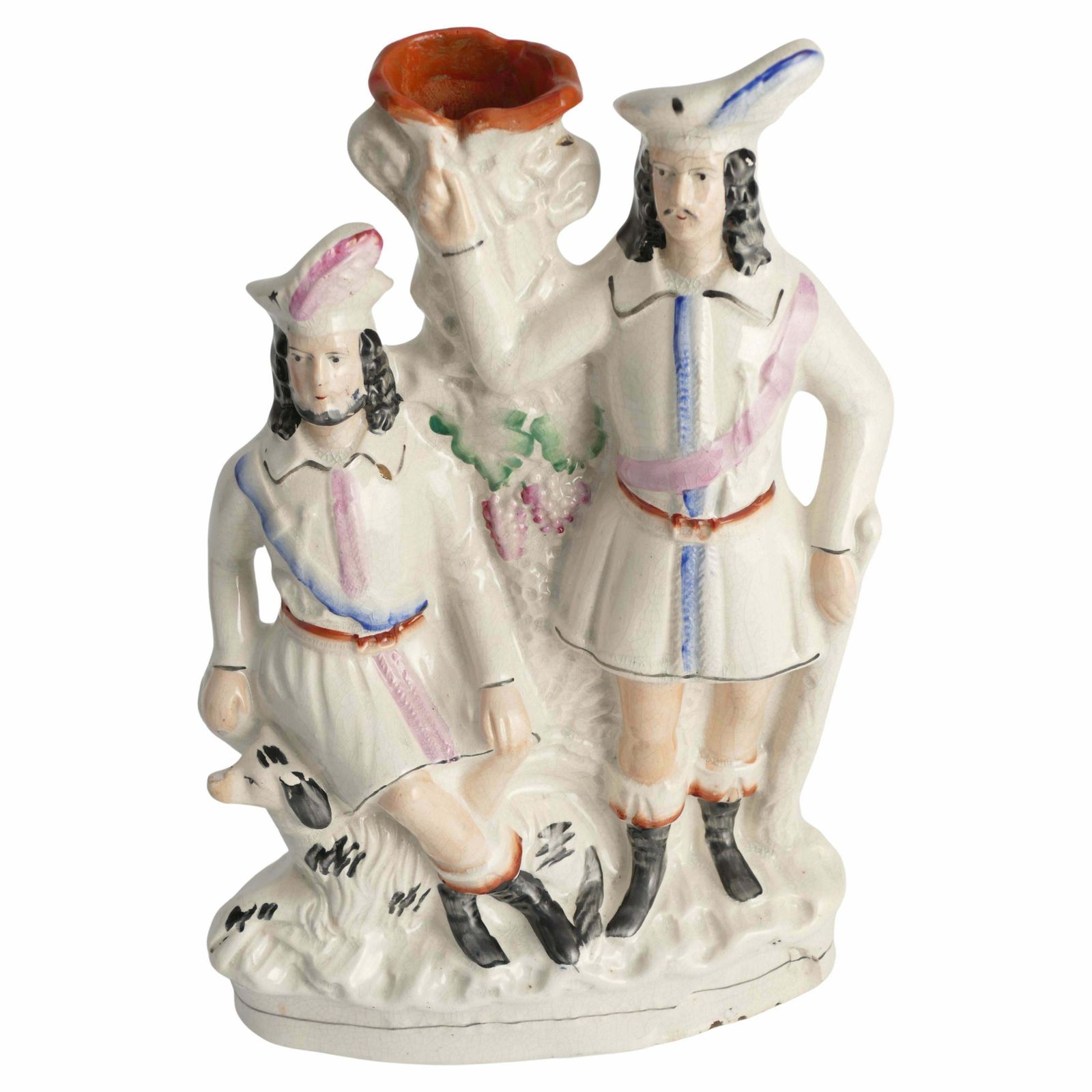 Victorian Robin Hood And Little John Spill Vase By Staffordshire, England 1860’s