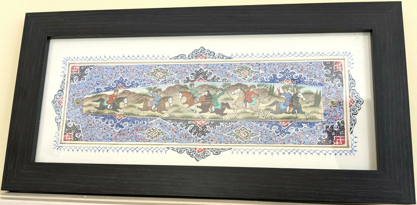 Antique Islamic Framed Miniature Painting On Camel Bone photo for sale