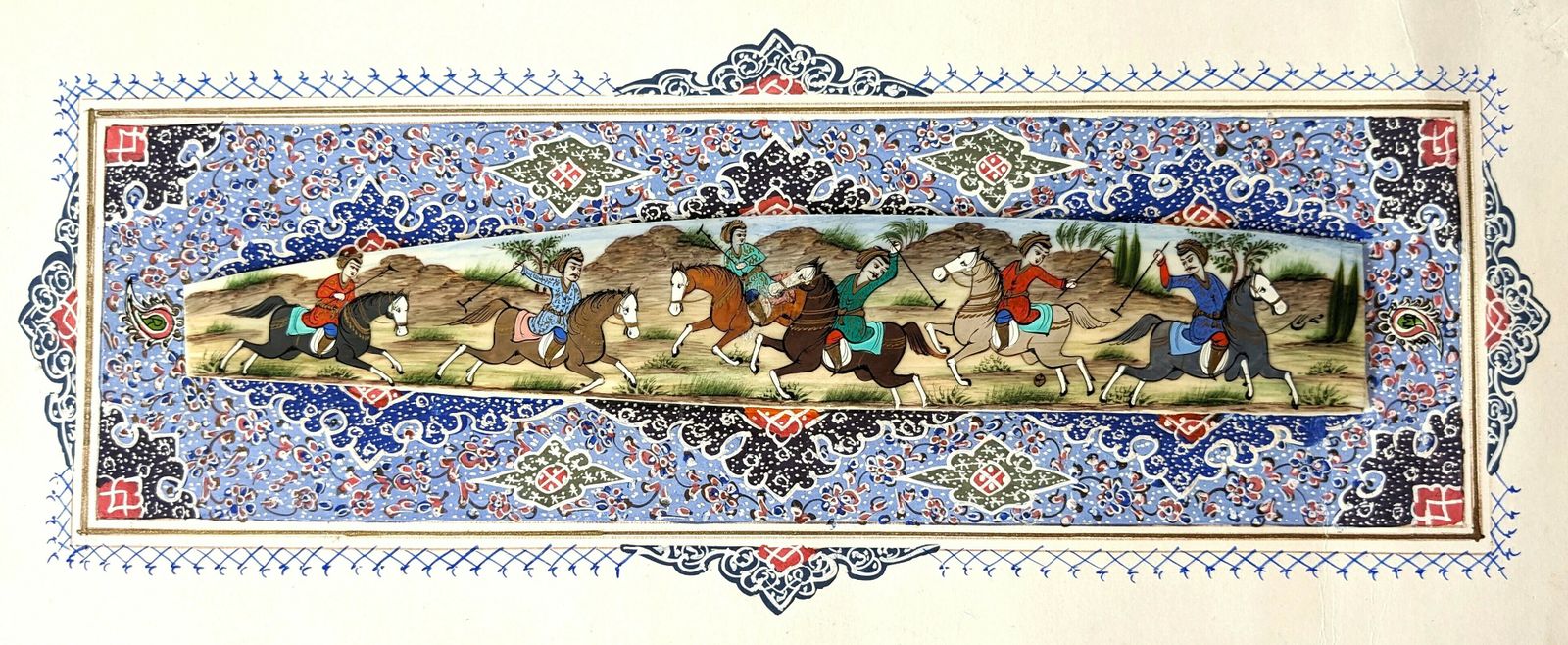 Antique Islamic Framed Miniature Painting On Camel Bone photo Art