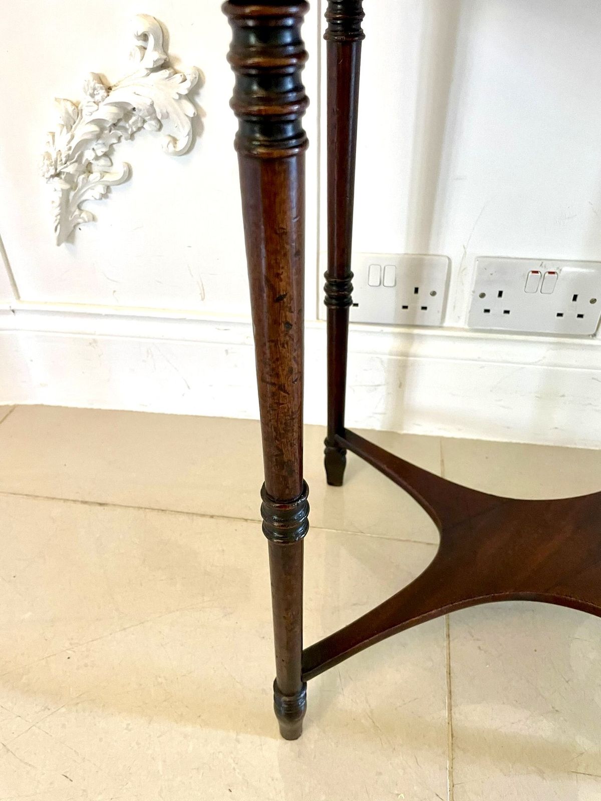 Antique Regency Freestanding Quality Mahogany Inlaid Side Table photo vintage