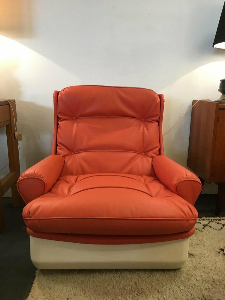 Orange Armchair By Michel Cadestin For Airborne, 1960s