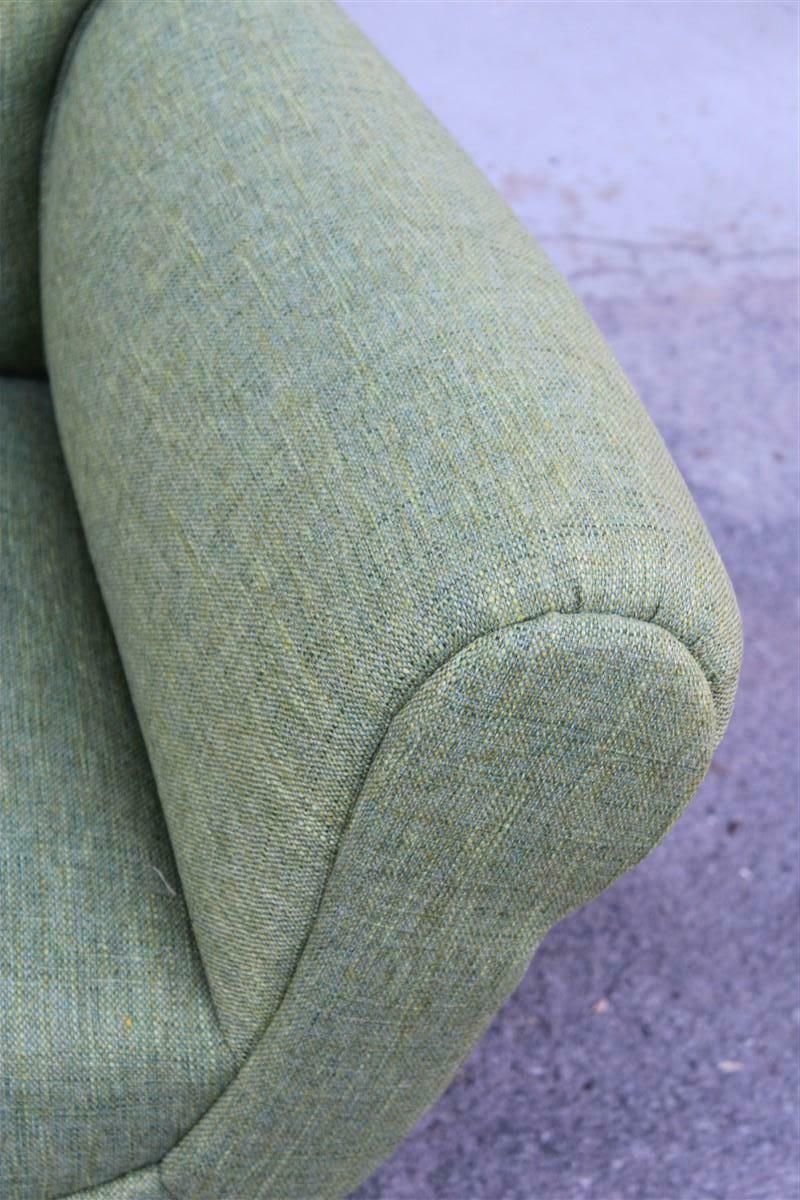 Pair Of Gigi Radice Minotti Armchairs In Trama Green Yellow Mid Century Fabric photo vinterior