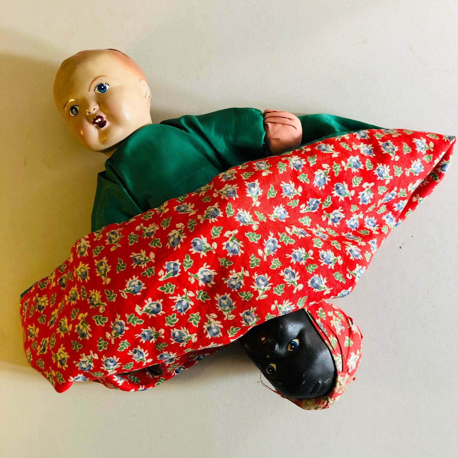 Antique Topsy Turvy Plantation Doll photo vintage