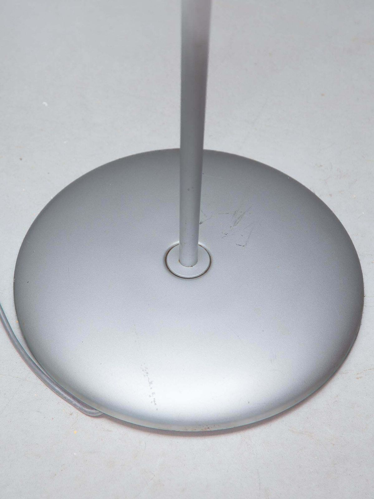 Midcentury Modern Murano Due Opaline Glass Shade Floor Lamp, 1980s photo vinterior