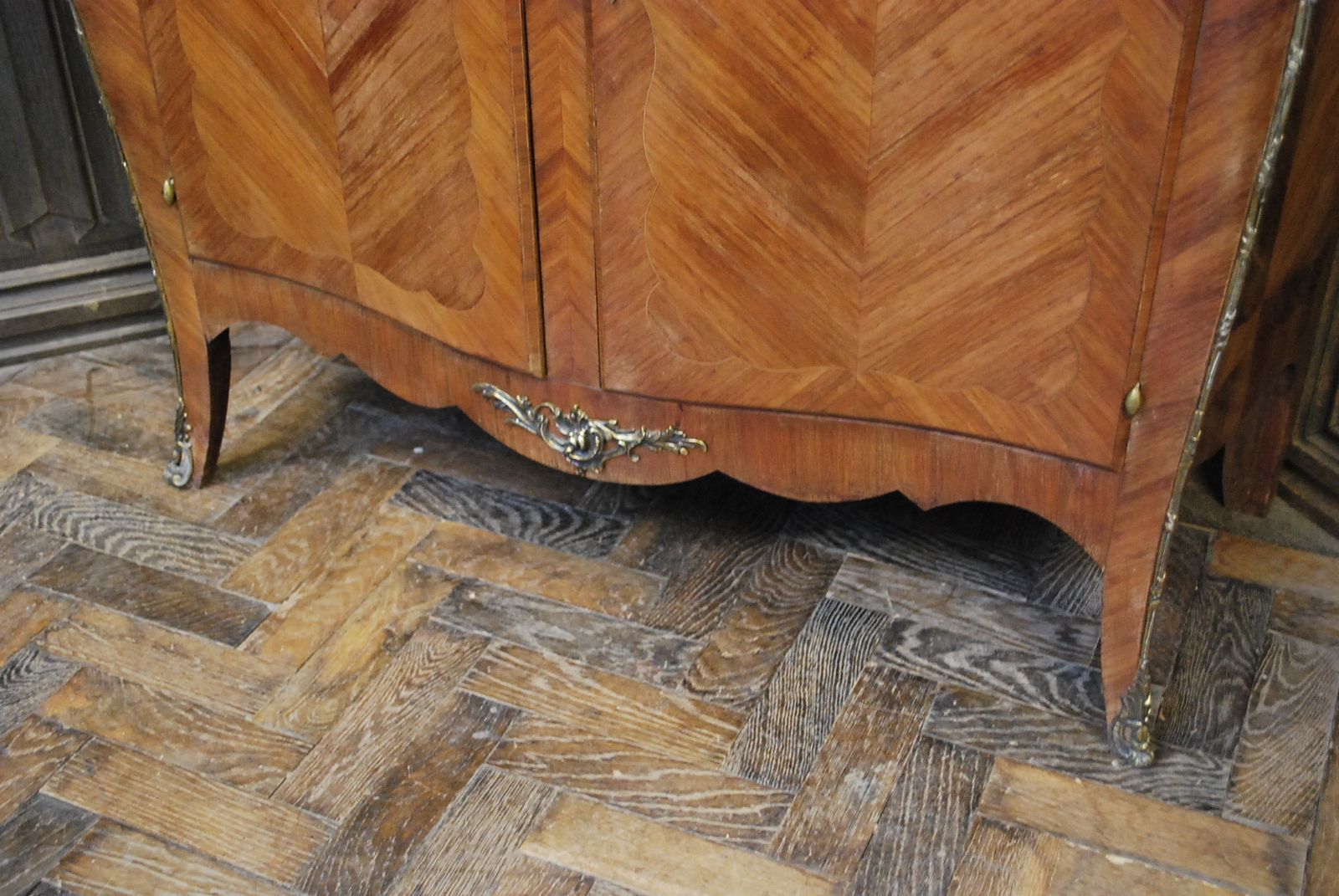 Antique French Serpentine Side Cabinet photo furniture
