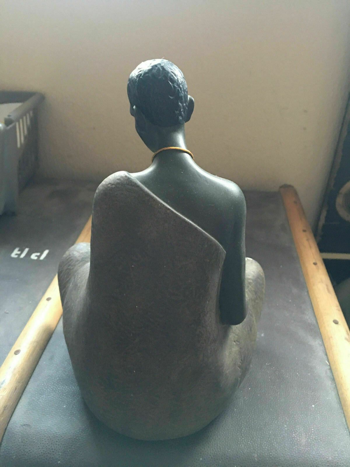 Rare Out Of Africa Ceramic Figurine Of Man And Baby photo for sale