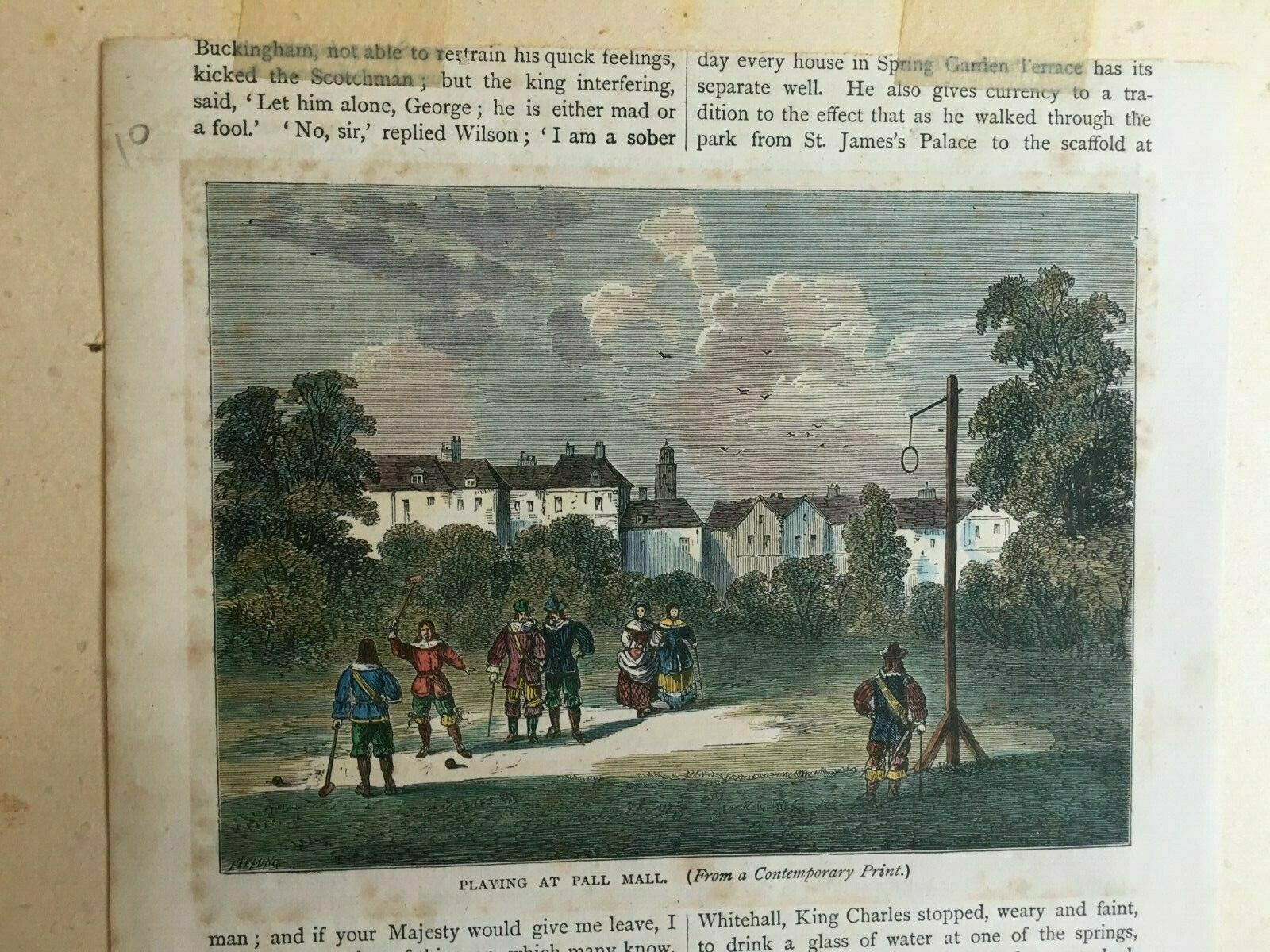 Original Lithograph Titled 'Playing At Pall Mall (From A Contemporary Print)' photo Art