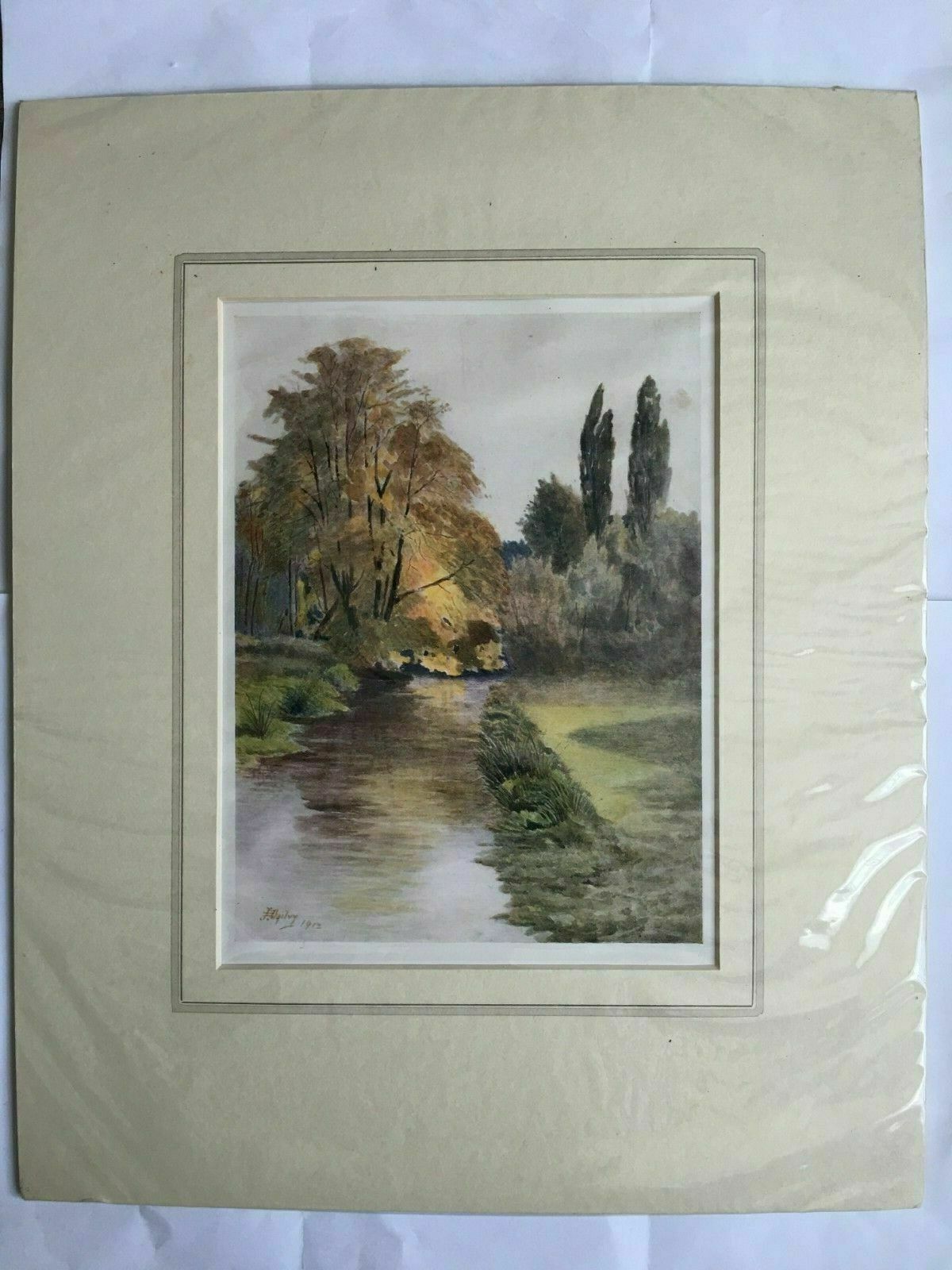 James S Ogilvy Print Titled 'View On The Wandle' Dated 1912 photo furniture