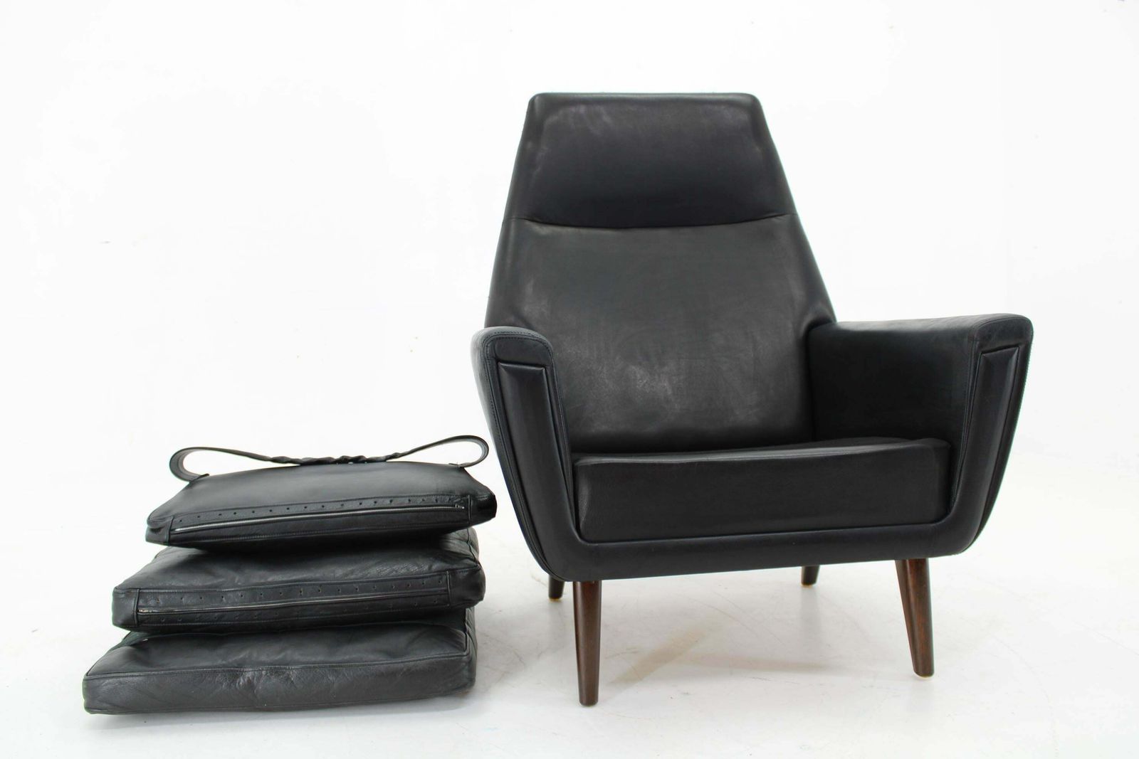 photo furniture 1970 Leather High Back Armchair , Denmark