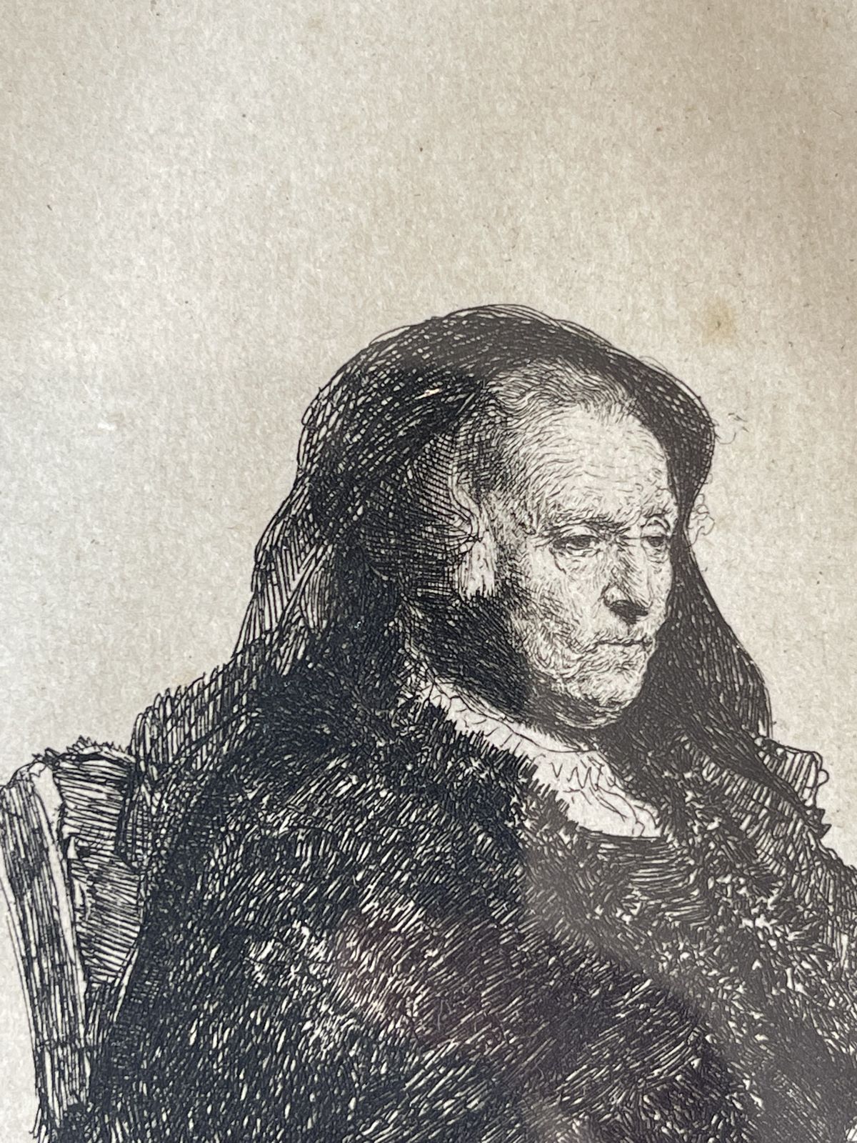 Reproduction Rembrandt Etching Of His Mother From 1631 photo Art