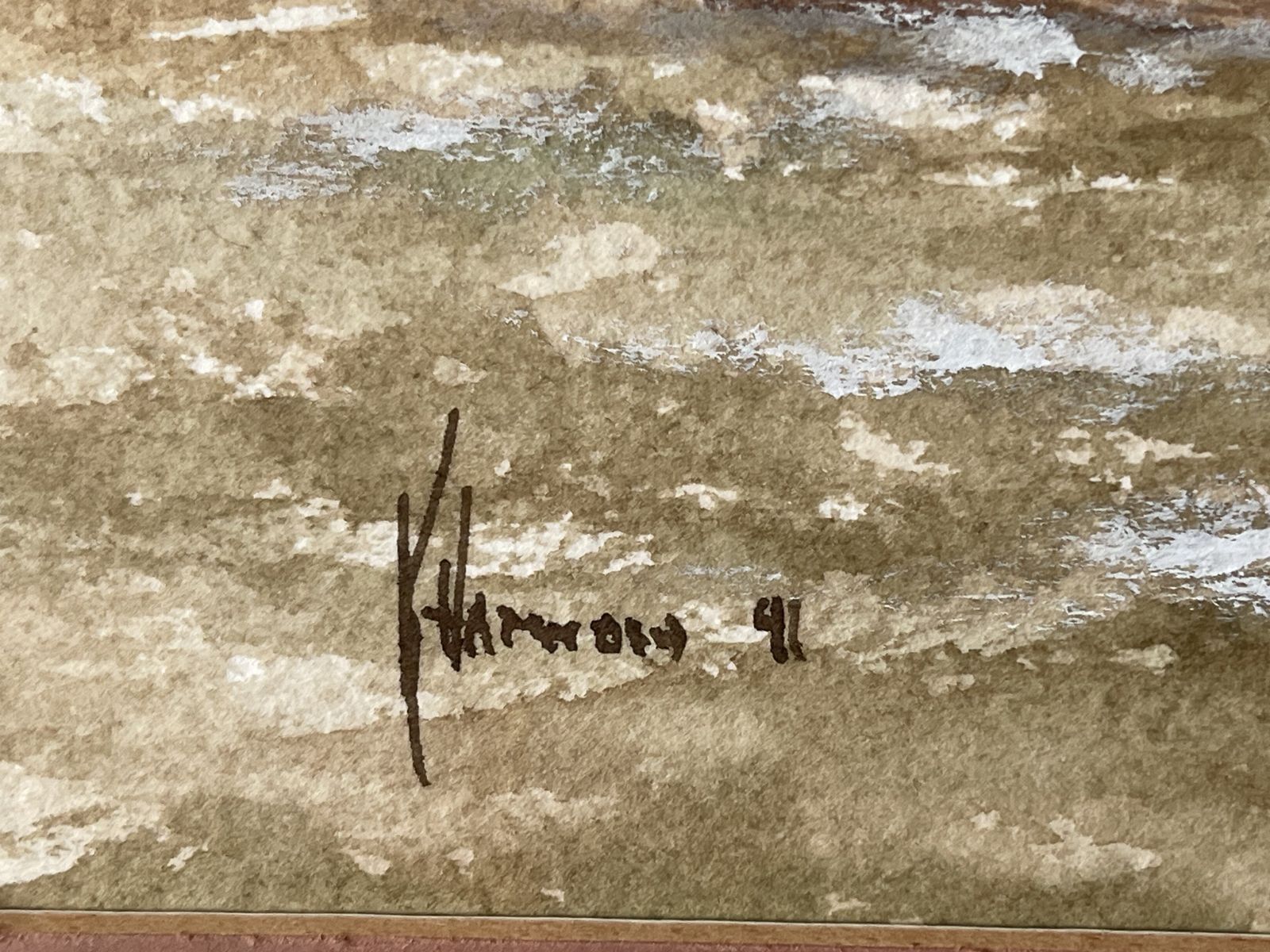 Original Kenneth Hammond Watercolour Painting 1991 photo furniture