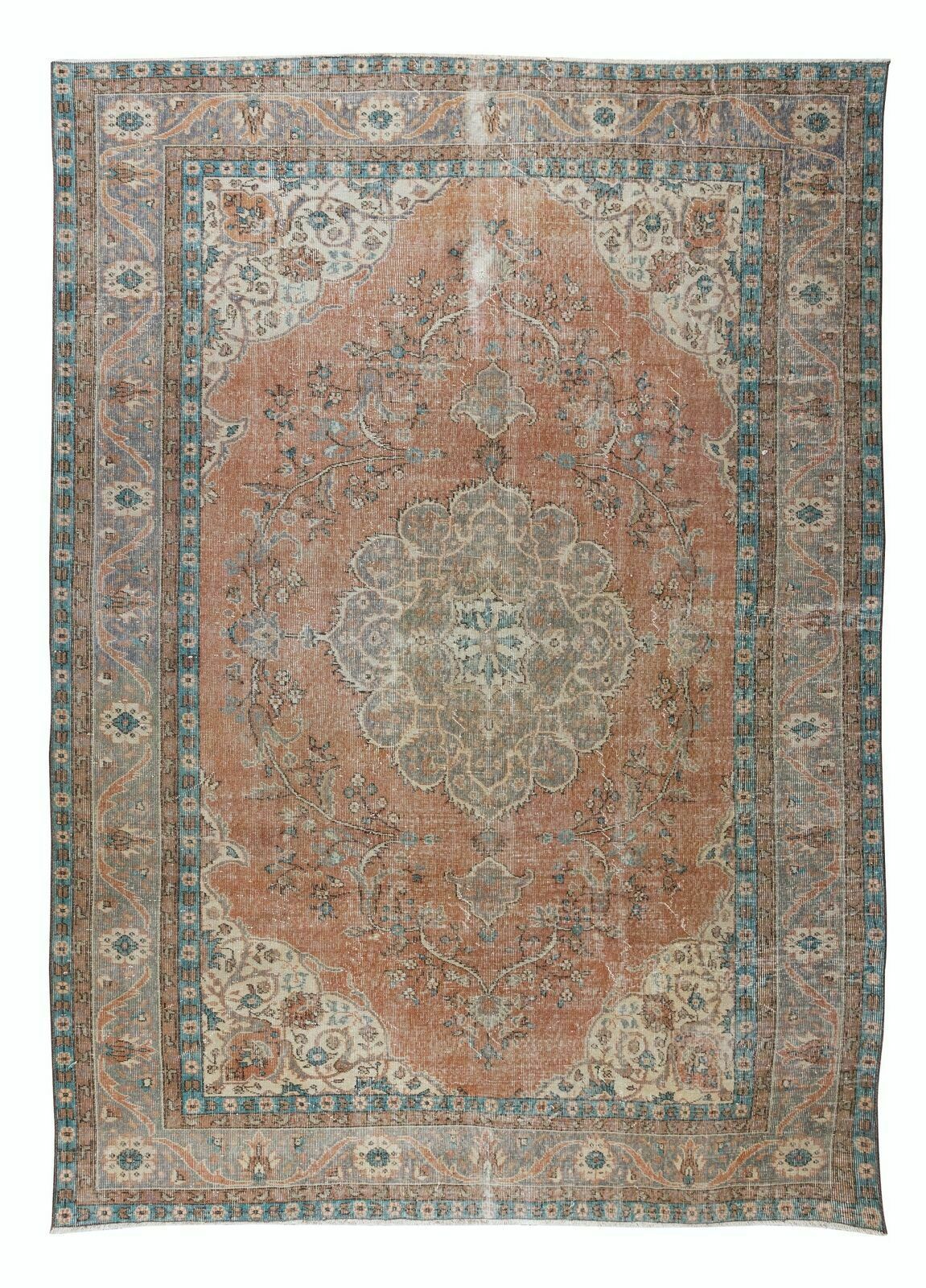 7.8x10.7 Ft One Of A Kind Turkish Old Rug, Traditional Handmade Vintage Carpet