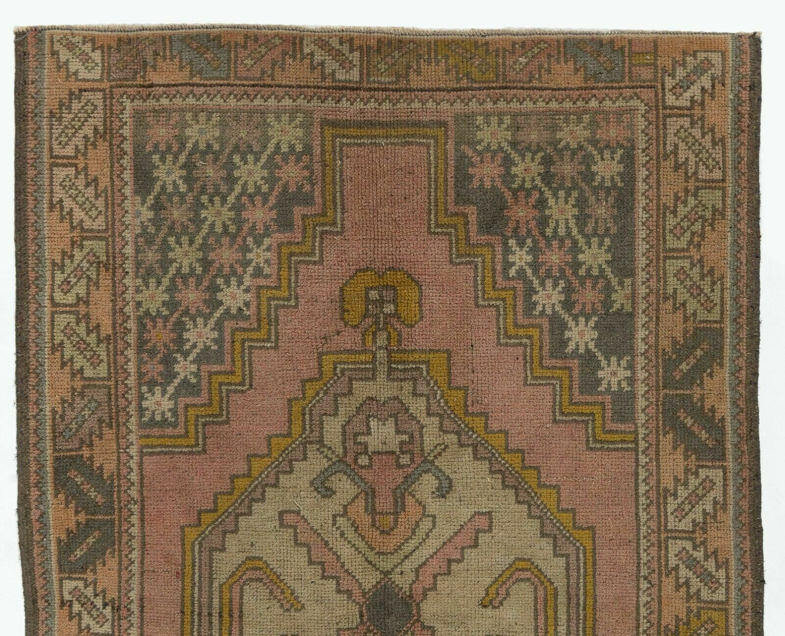Hand Knotted Turkish Village Accent Rug With Medallion Design photo furniture