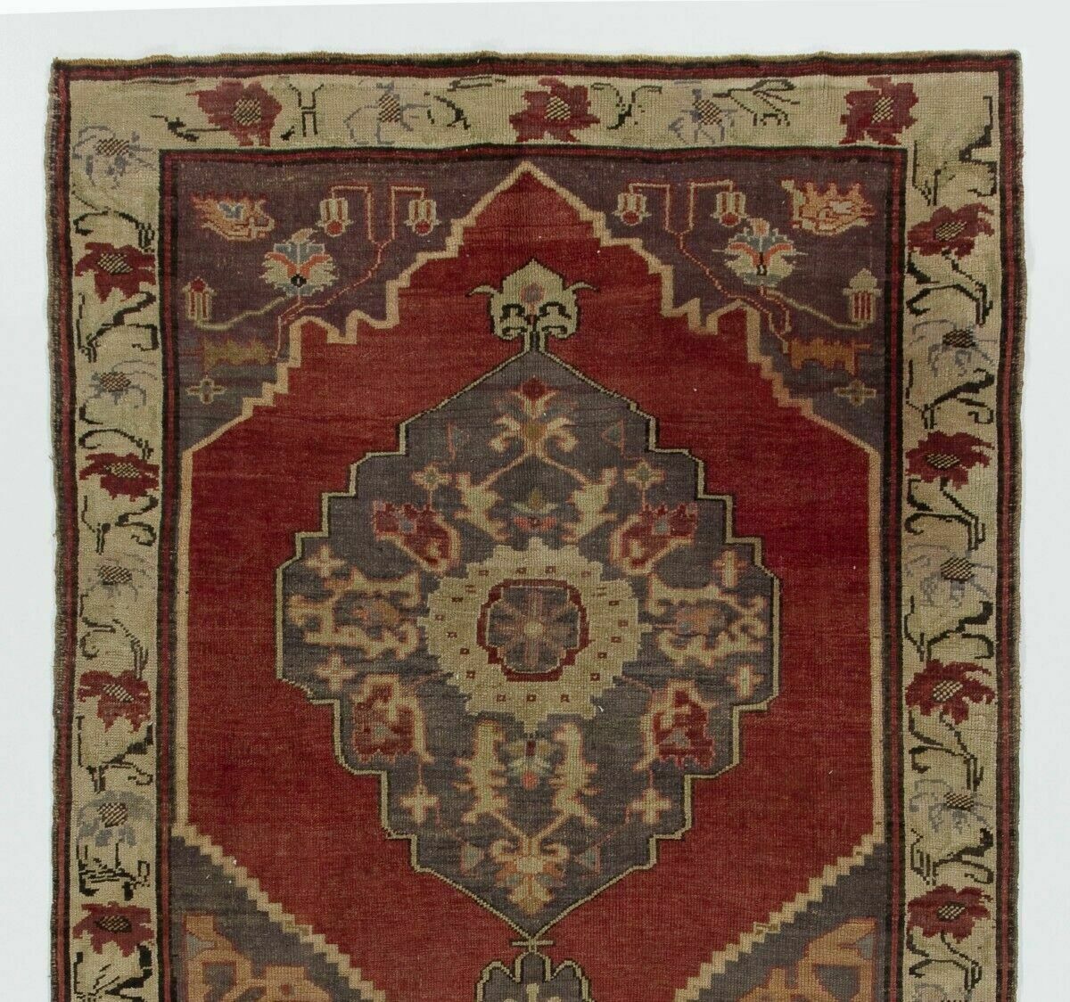 5.2x10.2 Ft Vintage Rug From A Turkish Village. 100% Soft Wool. Red, Gray, Beige photo furniture
