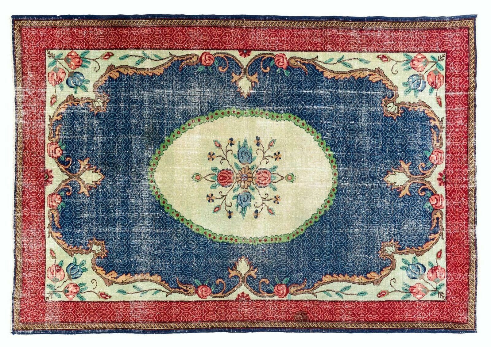 7.2x10.5 Ft Hand Knotted Vintage European Rug photo 1012.0