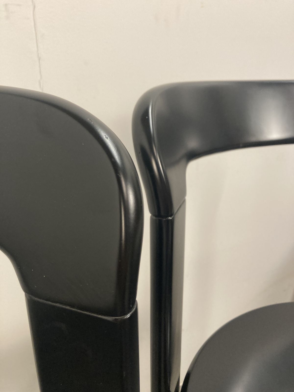 Original Vintage Mid Century Bruno Rey Beech Wood Chairs In Black Lacquer For Dietiker Set Of 4, Switzerland 1970s photo for sale