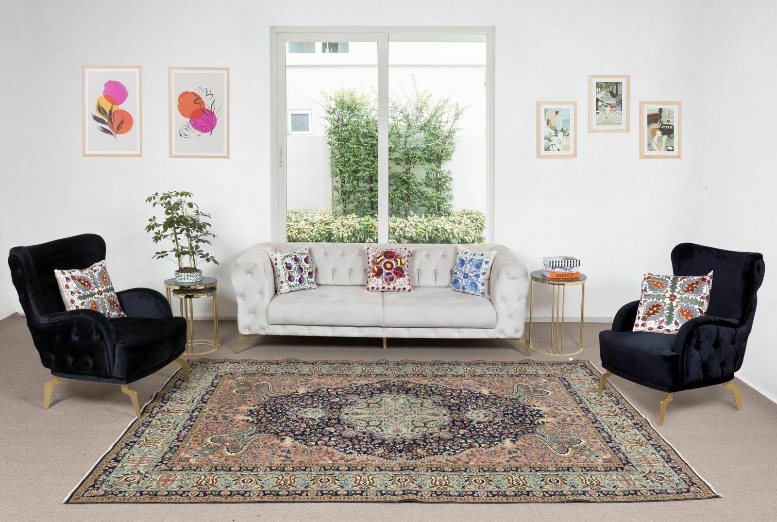 Traditional Vintage Handmade Turkish Area Rug With Geometric Design photo furniture