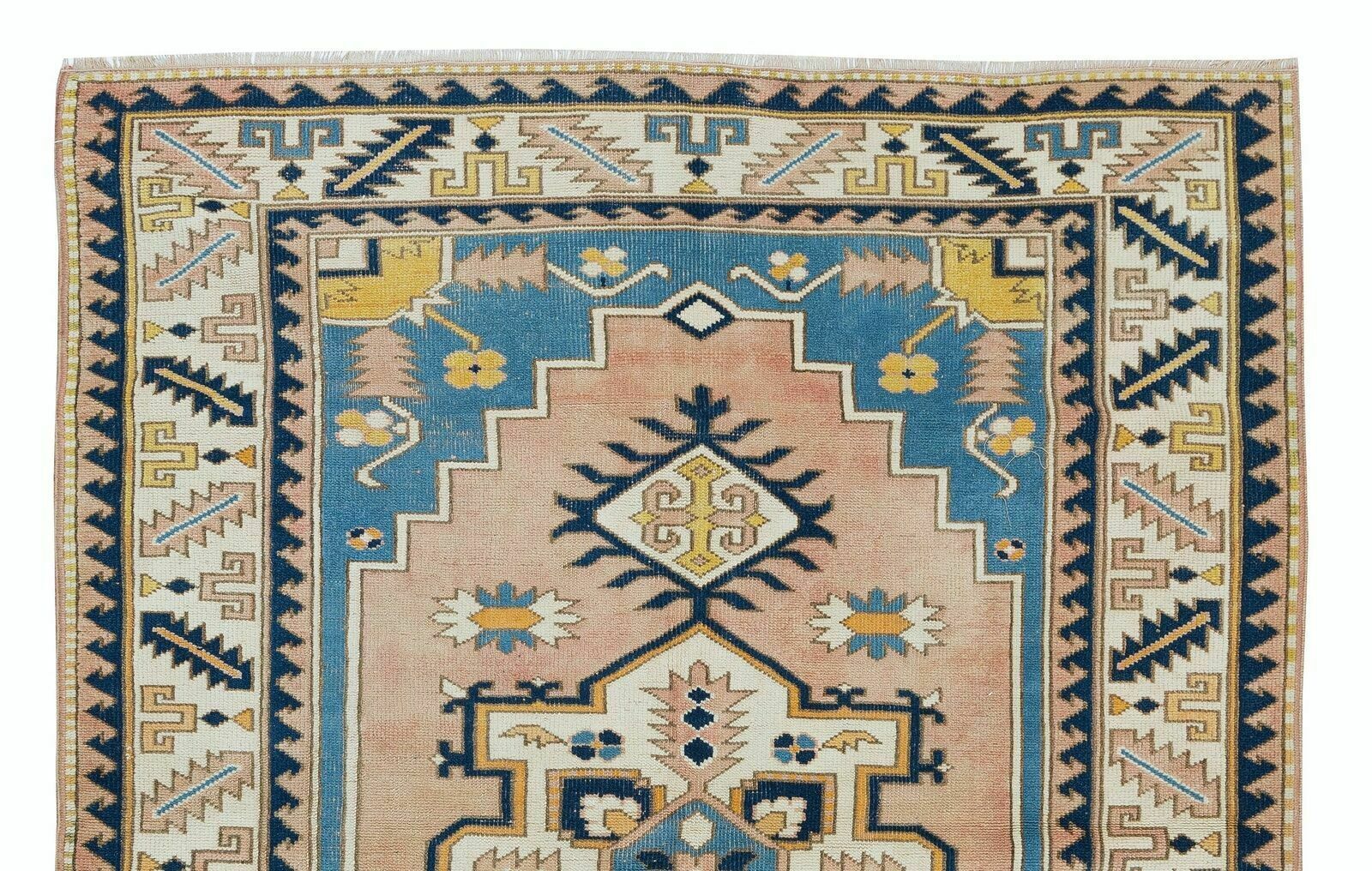 Mid Century Hand Knotted Turkish Geometric Rug For Office And Home photo Textiles