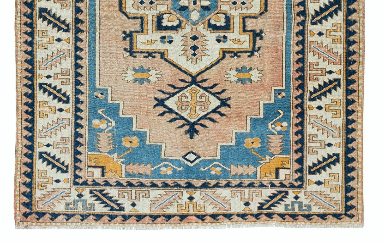 Mid Century Hand Knotted Turkish Geometric Rug For Office And Home photo 542.0