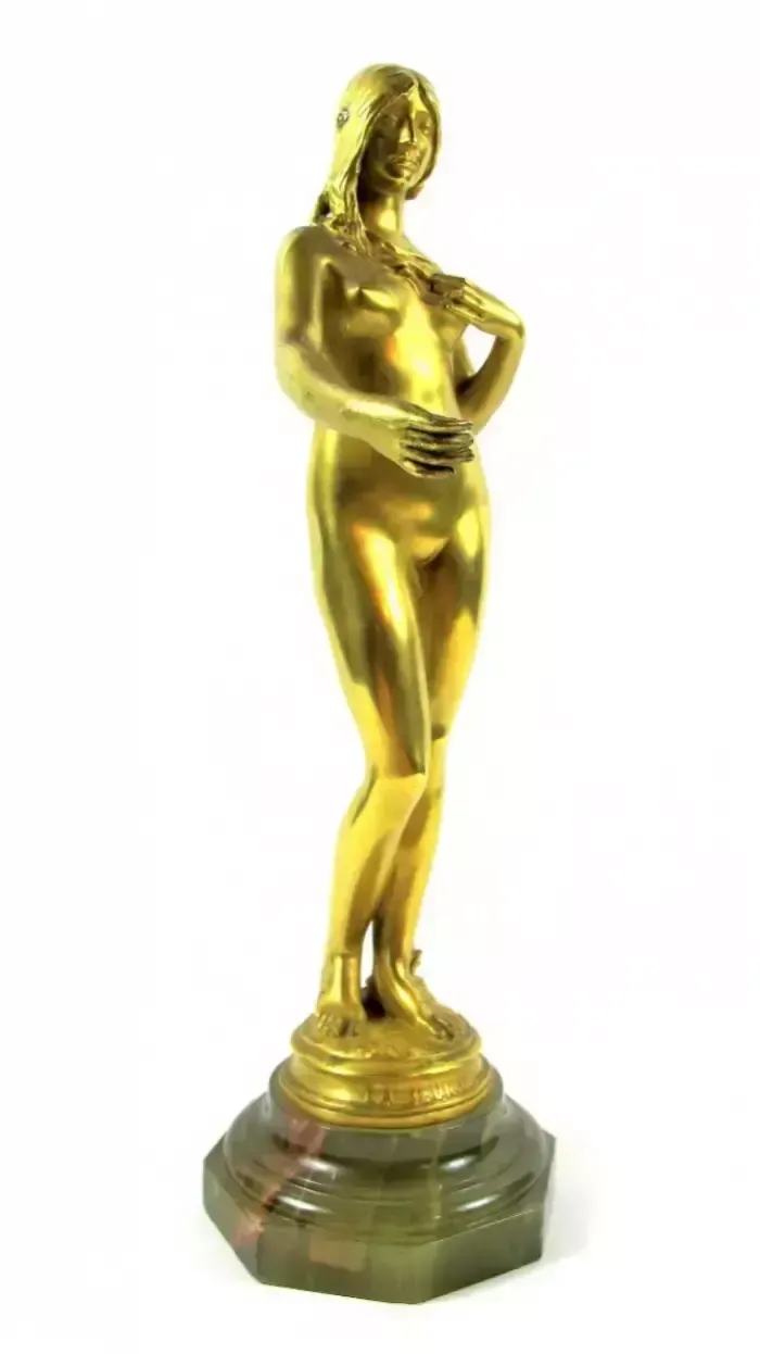 Antonin Carlès (1851 1919) “Youth” Gilt Bronze Sculpture photo furniture