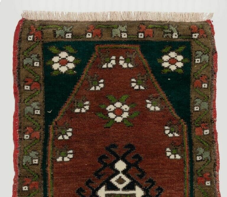 17x30 In Vintage Handmade Turkish Accent Rug, Door Mat, Bath Mat. Floor Covering photo furniture