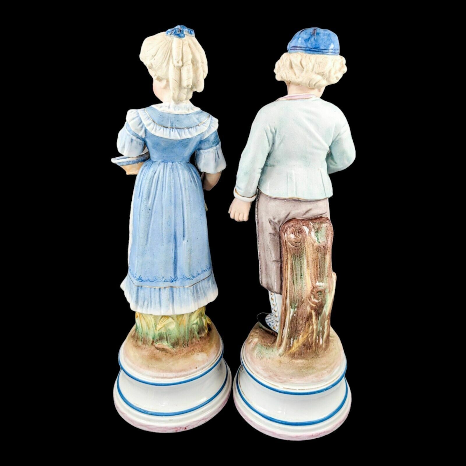 Pair Of Large Antique 19th Century French Bisque Porcelain Figurines photo 450.0