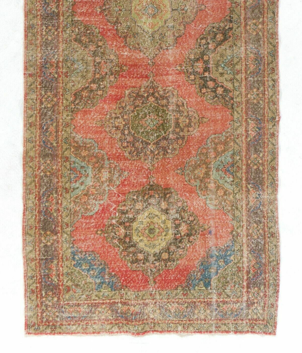 4.6x12.3 Ft Authentic One Of A Kind Vintage Turkish Runner Rug For Hallway Decor photo for sale