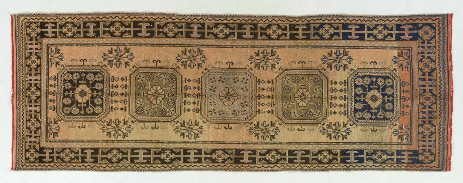 4.1x11.6 Ft Handmade Vintage Turkish Village Runner Rug For Hallway Decor photo 1012.0