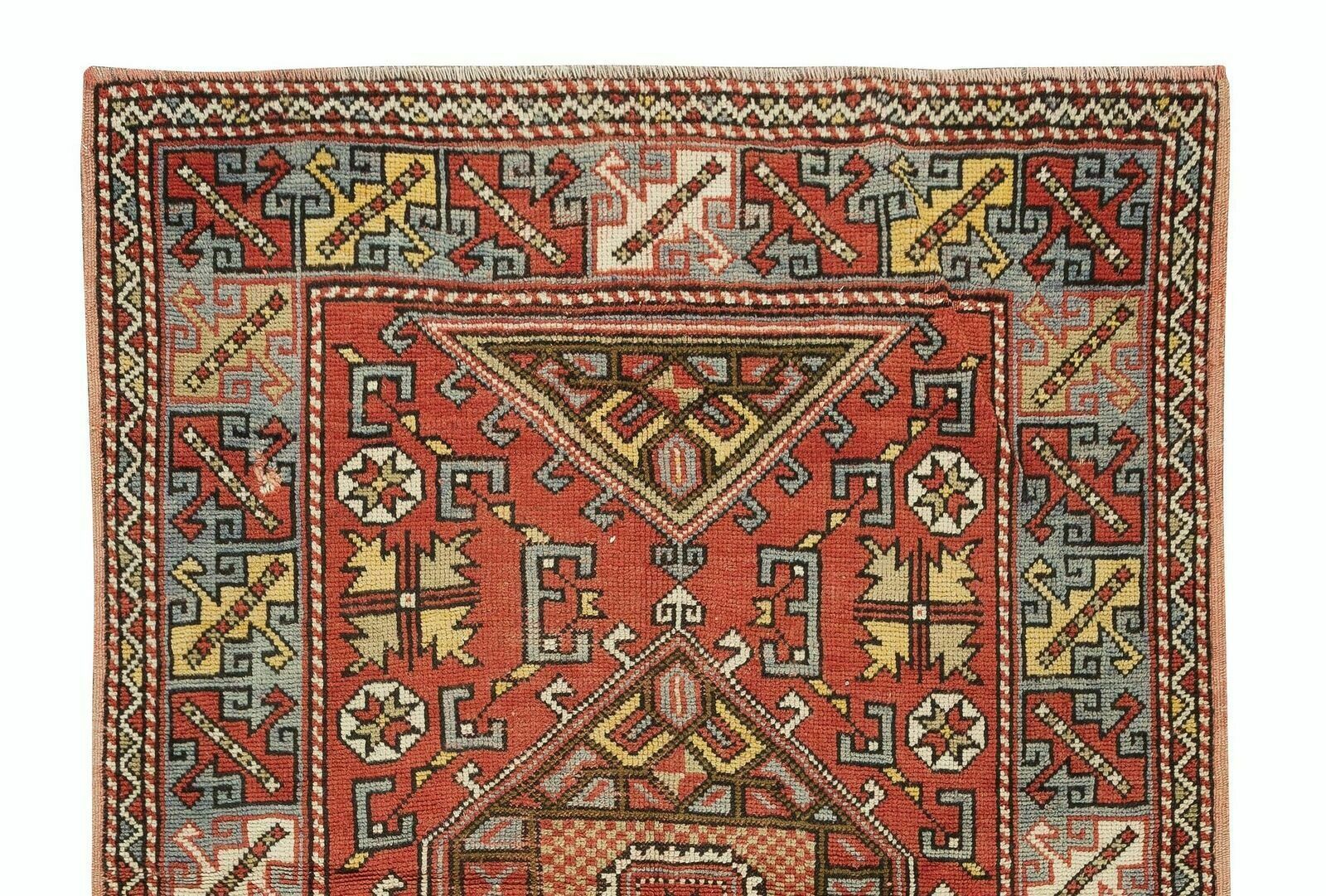 4.2x6 Ft Semi Antique Turkish Rug, Authentic Hand Knotted Carpet photo Textiles