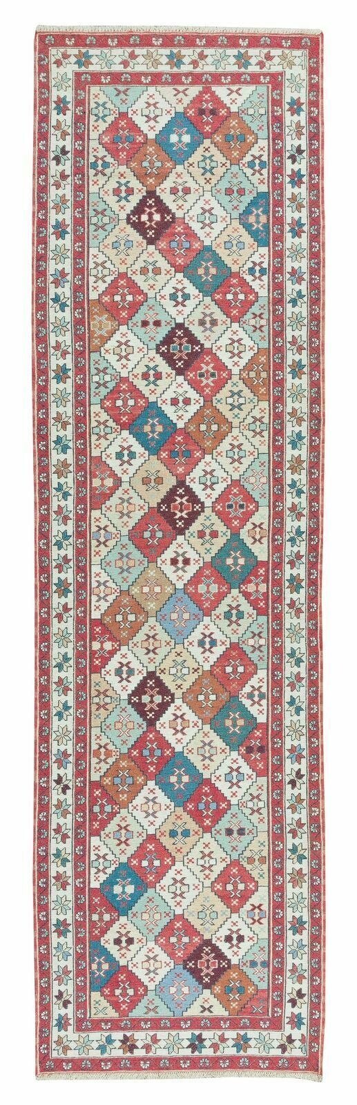 2.6x9.3 Ft Hallway Runner Rug From Turkey, 20th Century Handmade Corridor Carpet
