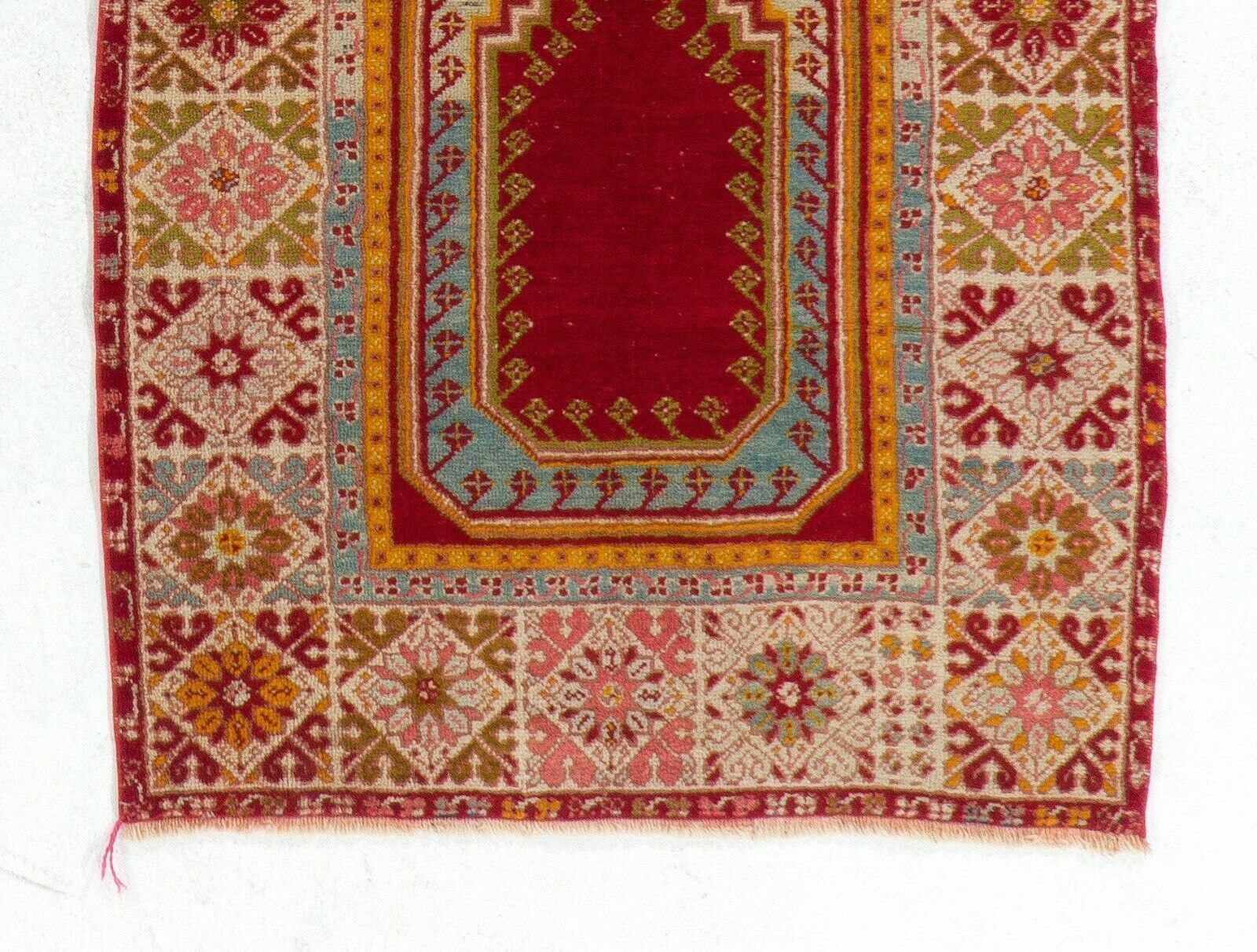 3.3x5.3 Ft Unusual Semi Antique Turkish Kirsheir Prayer Rug photo for sale