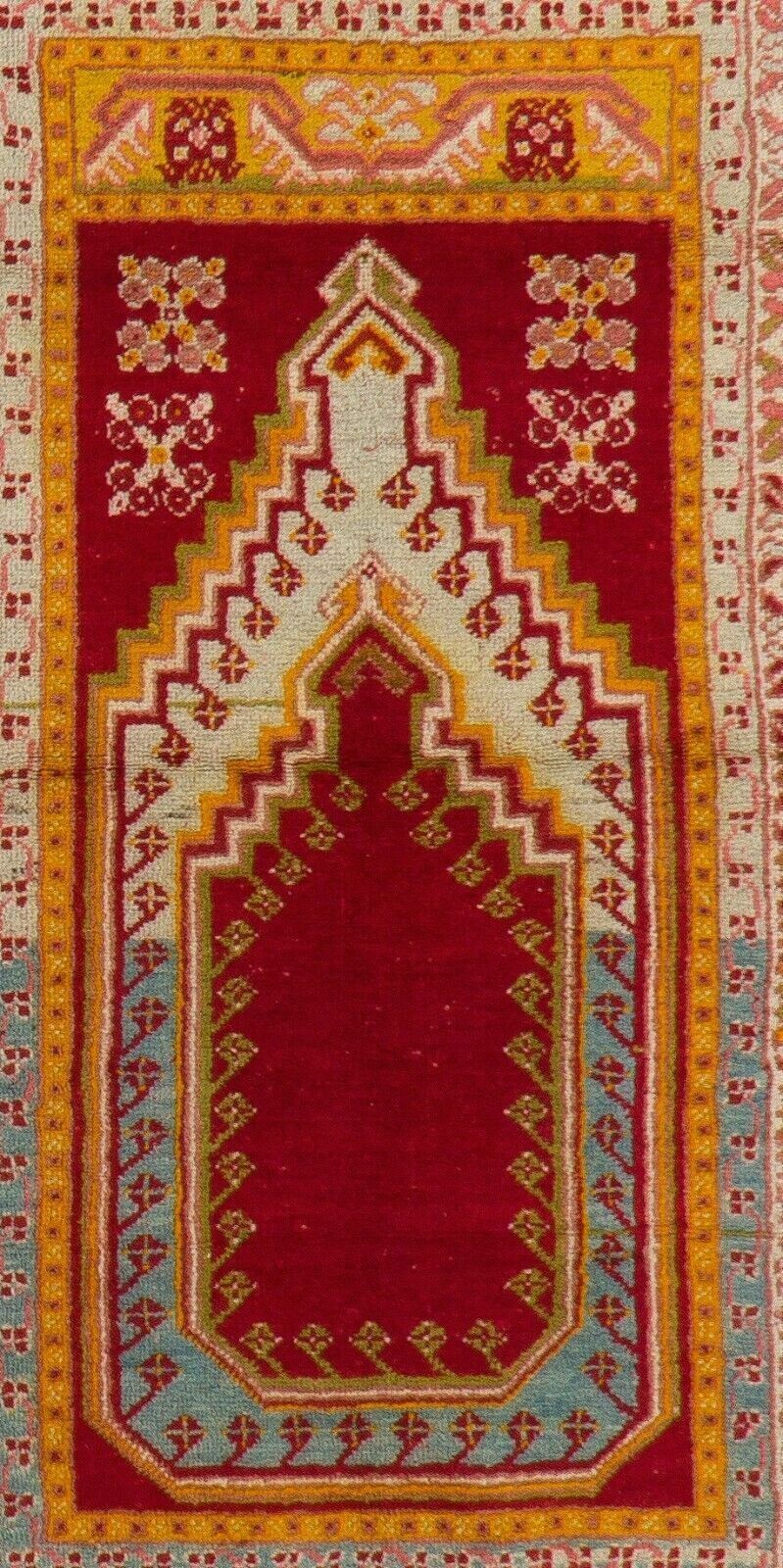 3.3x5.3 Ft Unusual Semi Antique Turkish Kirsheir Prayer Rug photo Textiles
