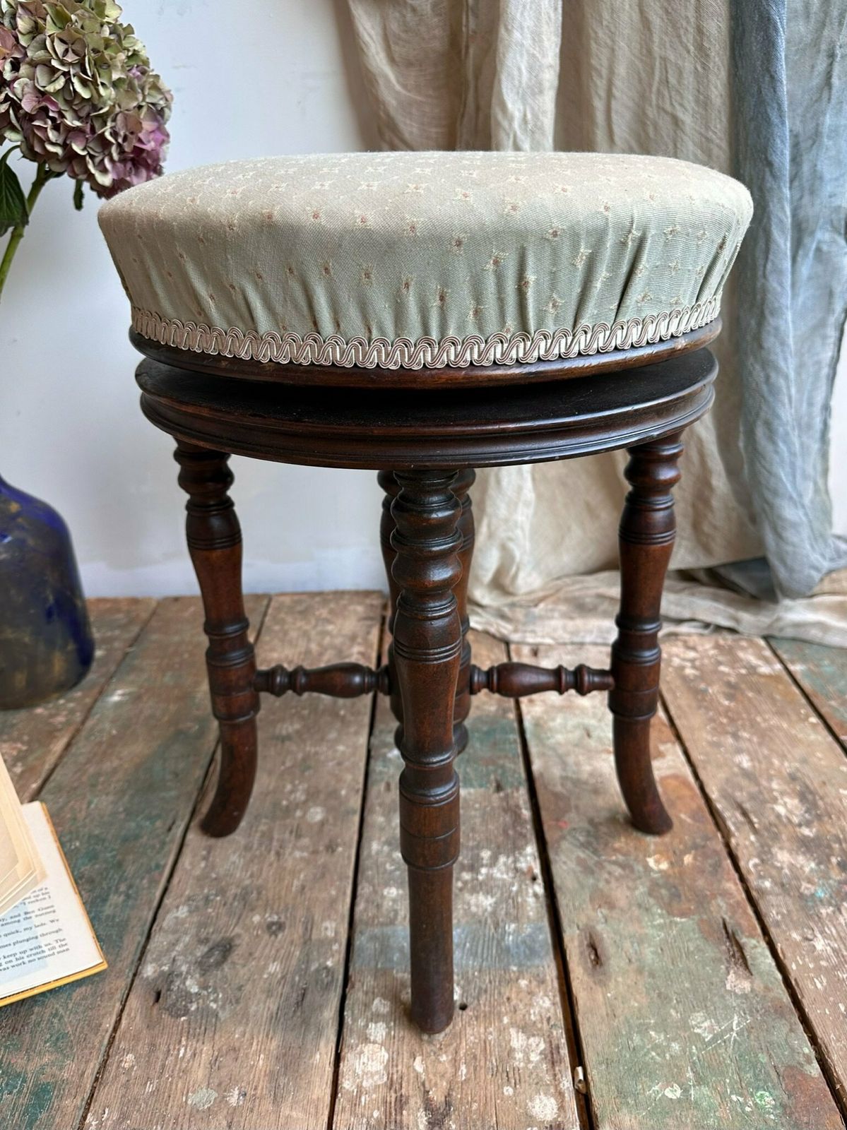 Antique English Mahogany Rise And Fall Piano Stool In Mahogany Dating 1890 photo furniture