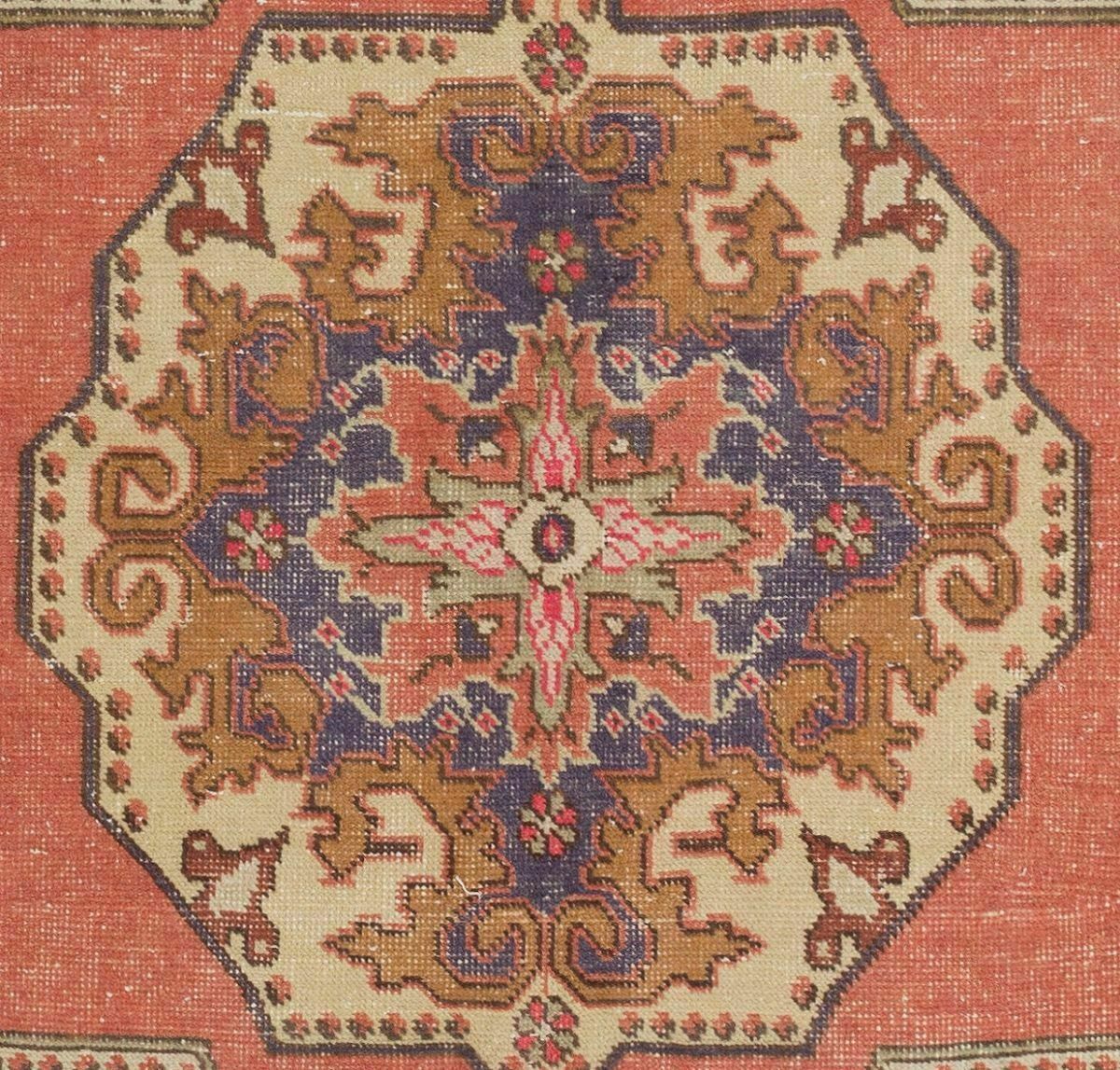 4x7.2 Ft Mid Century Hand Knotted Tribal Wool Accent Rug In Soft Colors photo Textiles