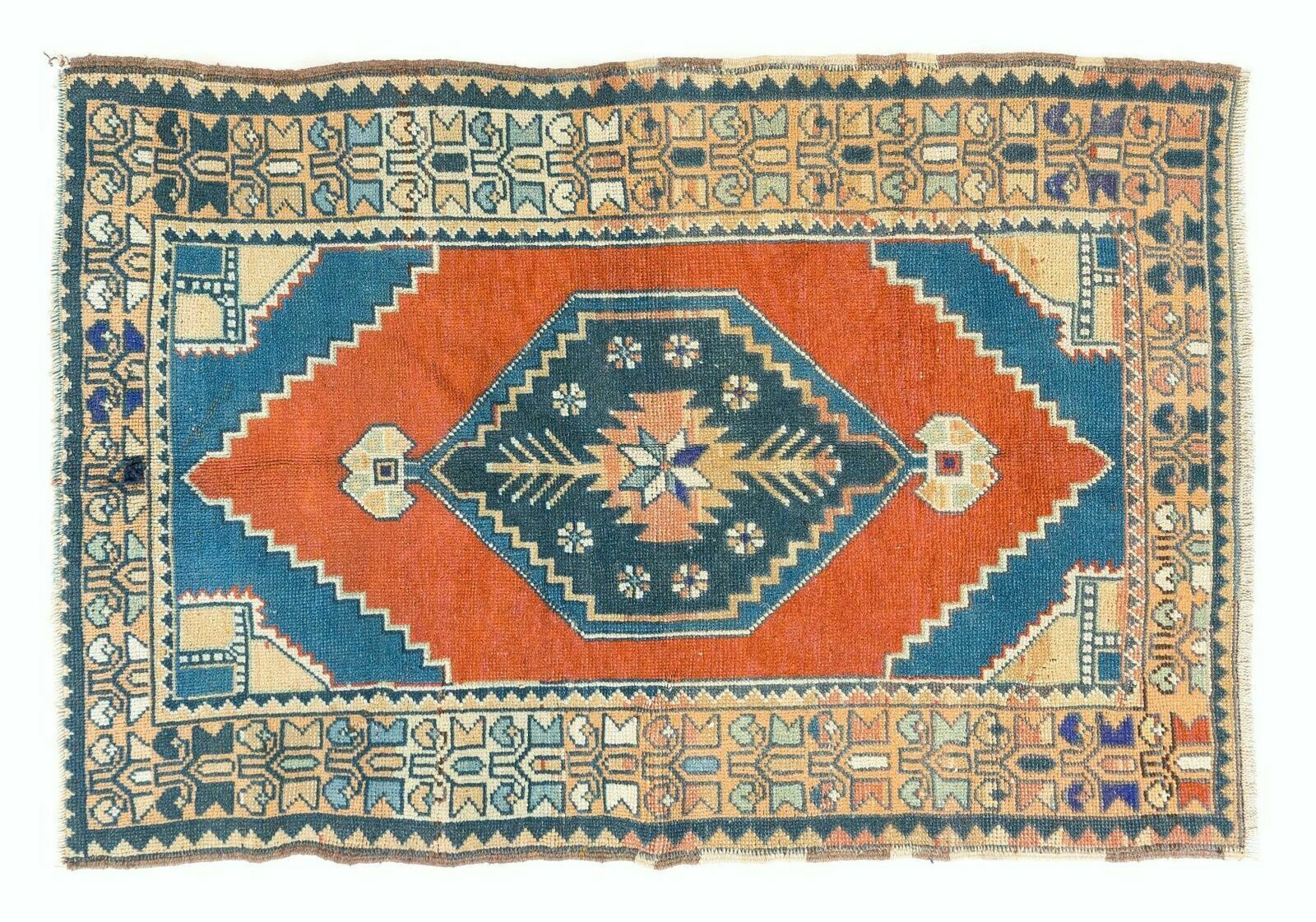 3.6x5.4 Ft Hand Knotted Turkish Konya Accent Rug. Vintage Carpet. Floor Covering photo 433.0
