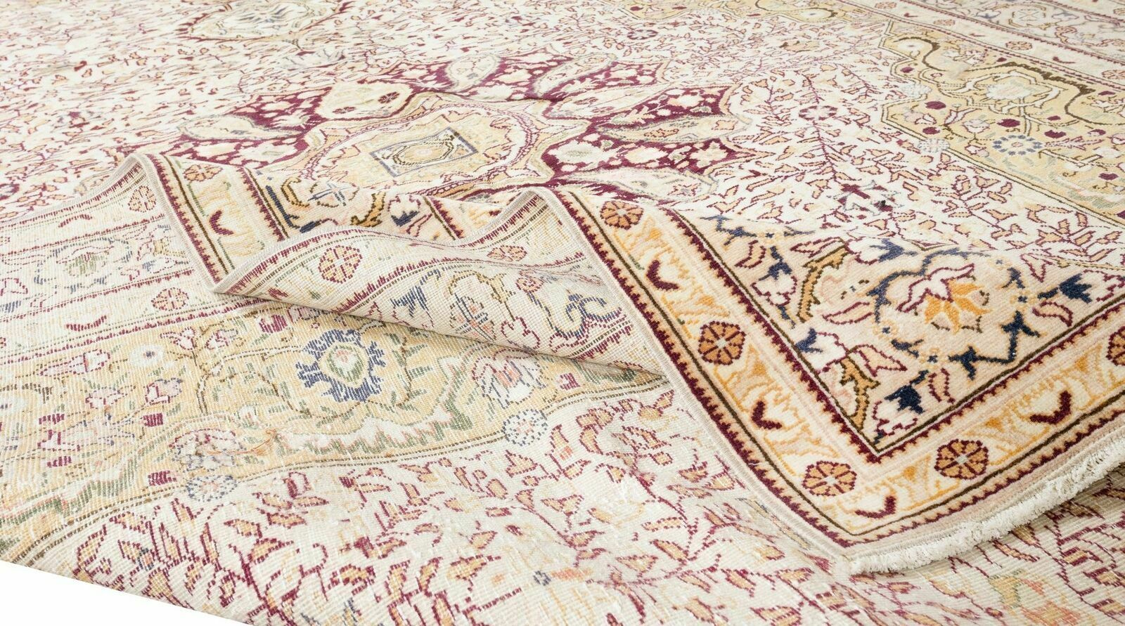 6.5x9.8 Ft One Of A Kind Hand Knotted Vintage Turkish Rug With Medallion Design photo for sale