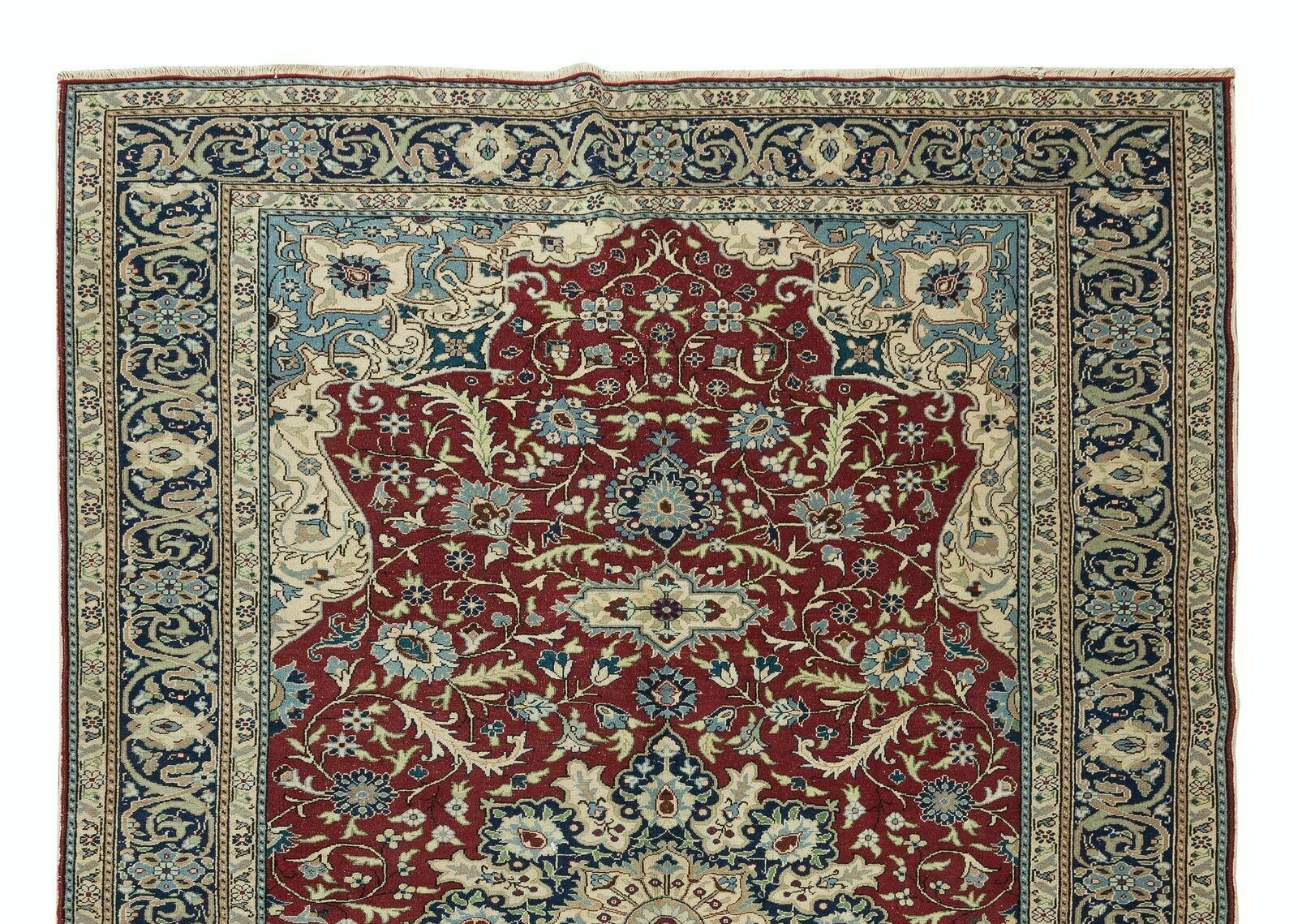 6.7x10.2 Ft Handmade Turkish Rug With Medallion Design, Unique Vintage Carpet photo Textiles