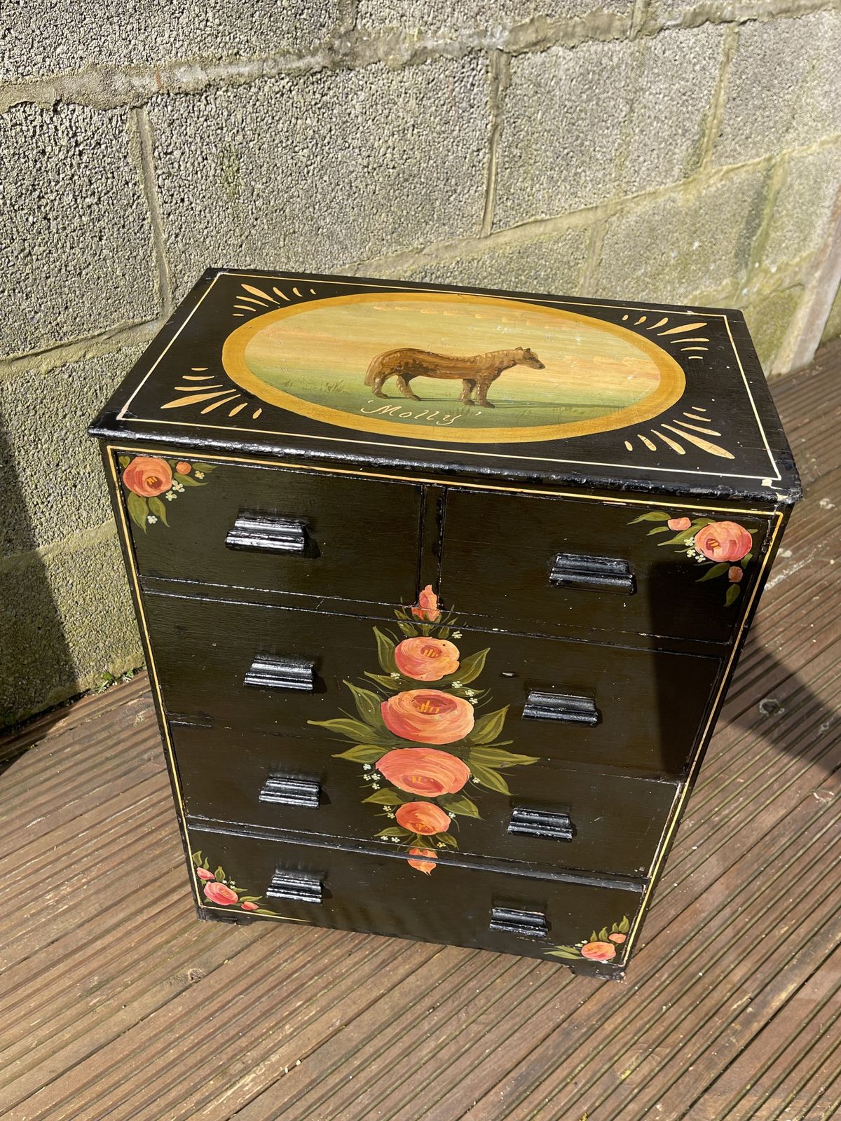 Mid Century Small Bargeware/Canalware Chest Of Drawers photo furniture