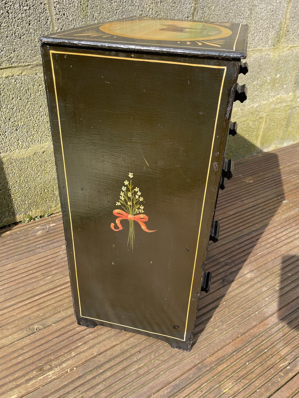 Mid Century Small Bargeware/Canalware Chest Of Drawers photo Furniture