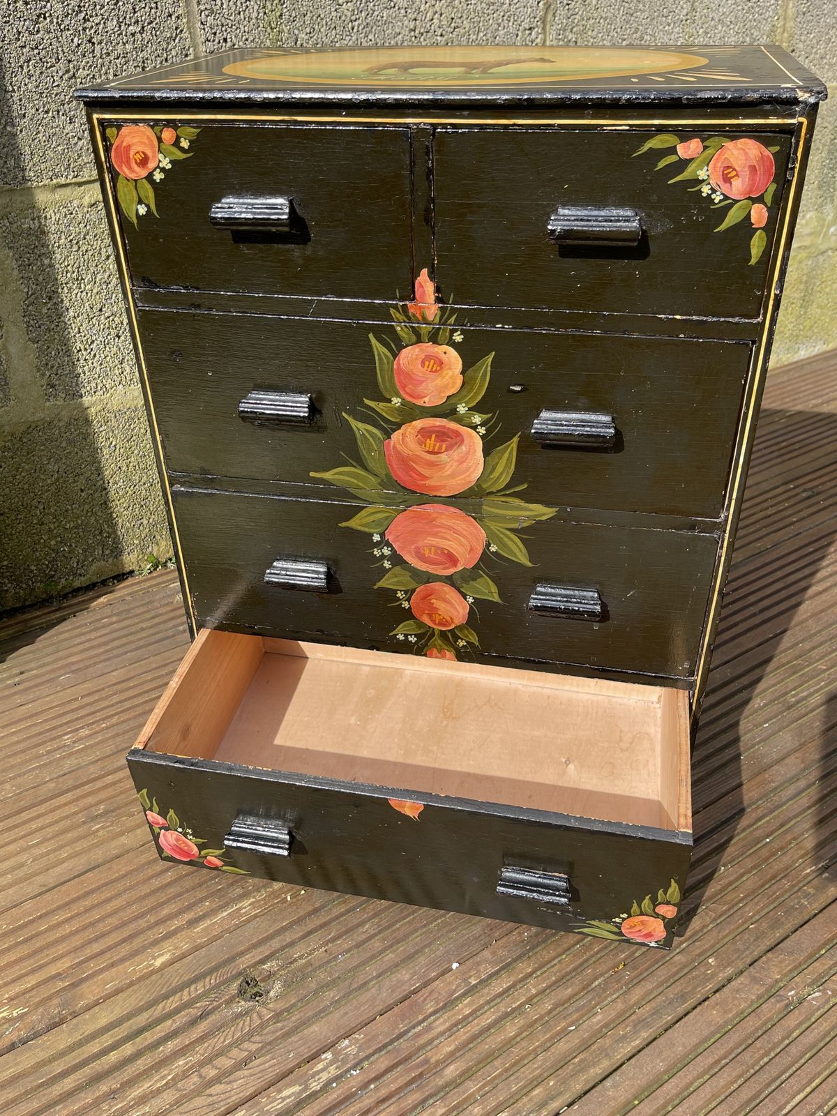 photo for sale Mid Century Small Bargeware/Canalware Chest Of Drawers
