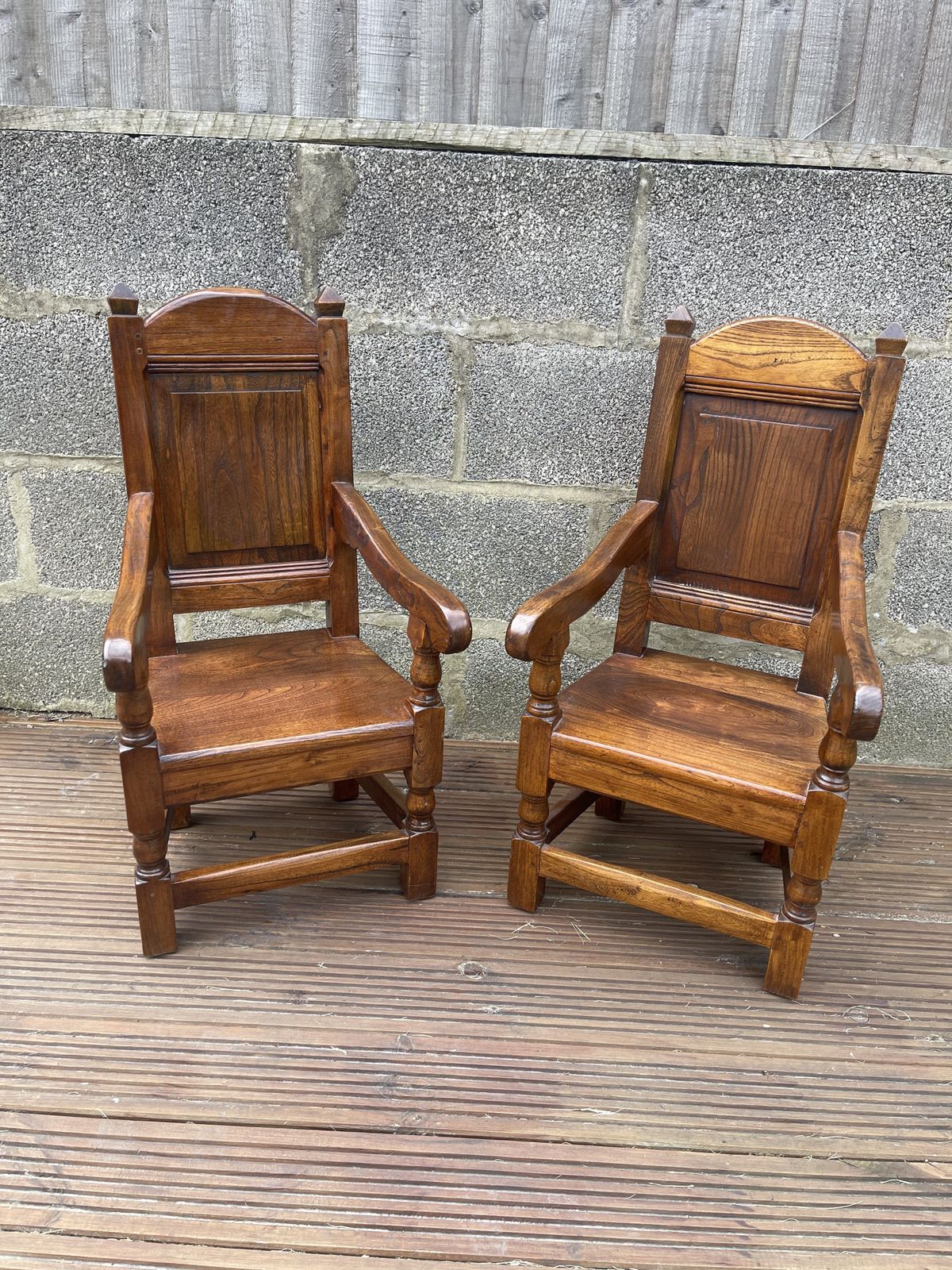 Pair Of Children's Elm Wainscot Chairs