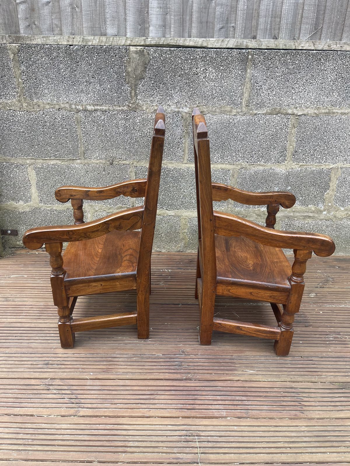Pair Of Children's Elm Wainscot Chairs photo for sale