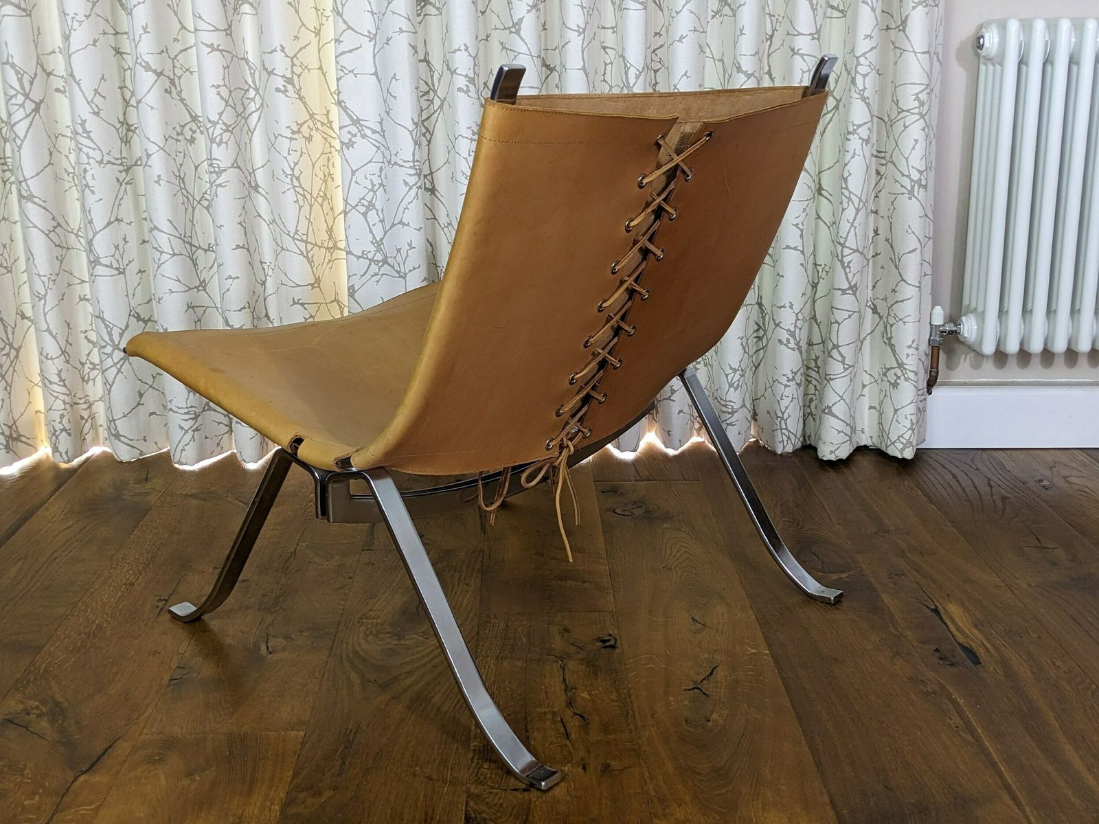 photo for sale Pair Of Rare Mid Century Danish Chrome And Leather Lounge Chairs Designed By Preben Fabricius/Jorgen Kastholm