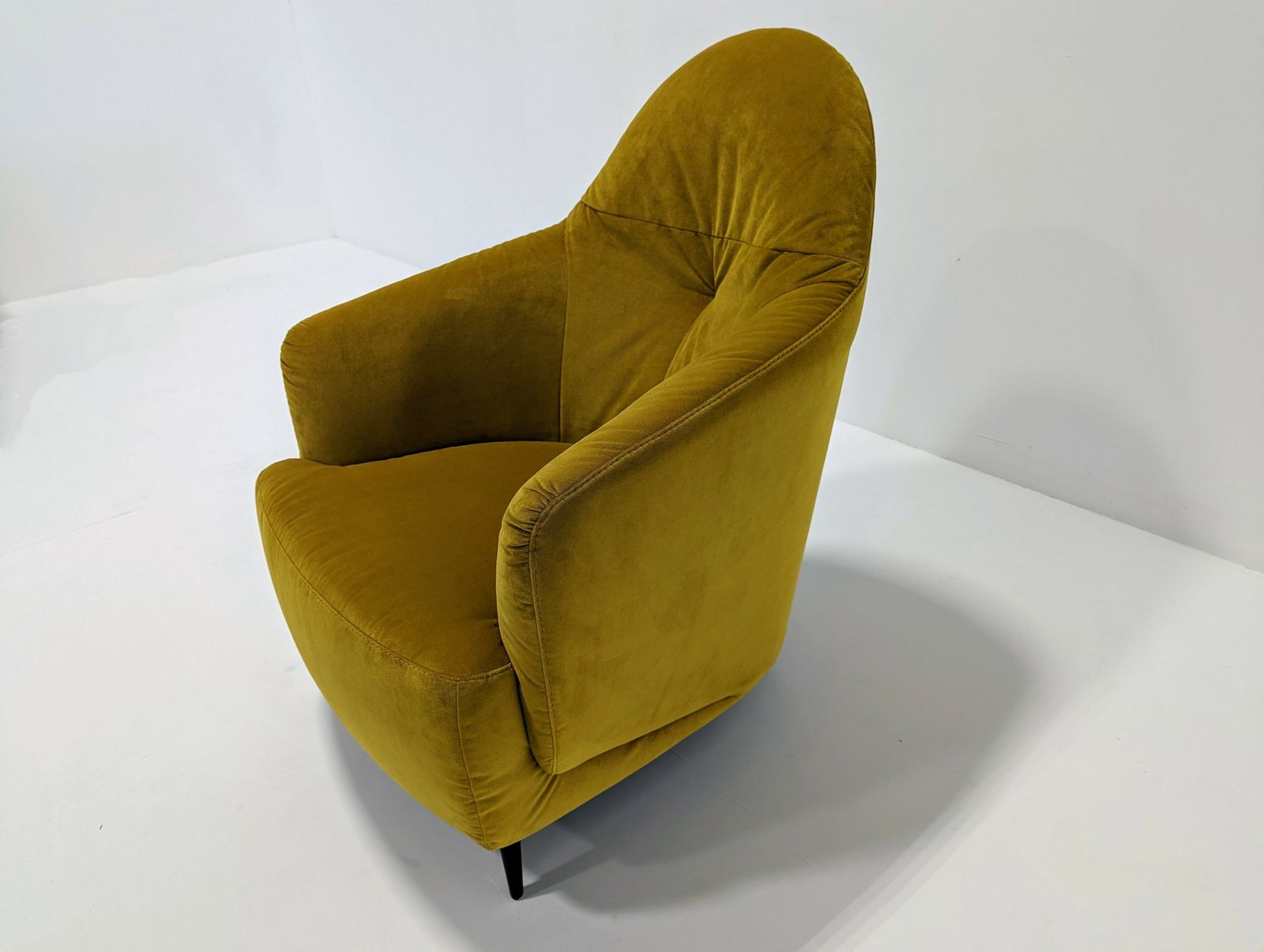 Golden Velvet Yellow Armchair photo for sale