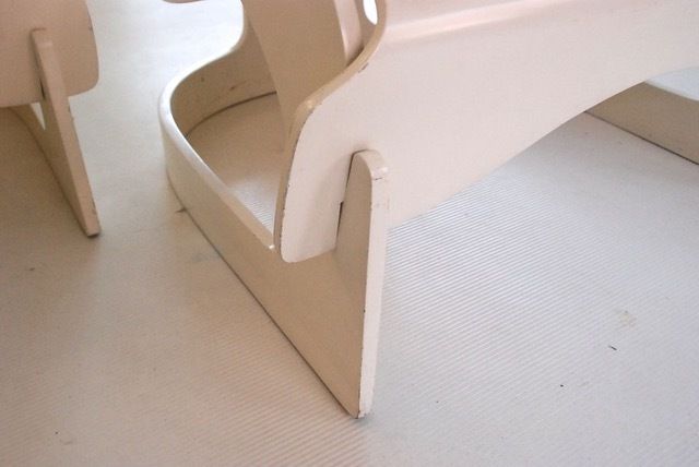 Mid Century. Model 4801 Plywood Pair Of Armchairs Available. Sold Separately. Listing For One Chair. By Joe Colombo, Italy, 1965 photo vintage