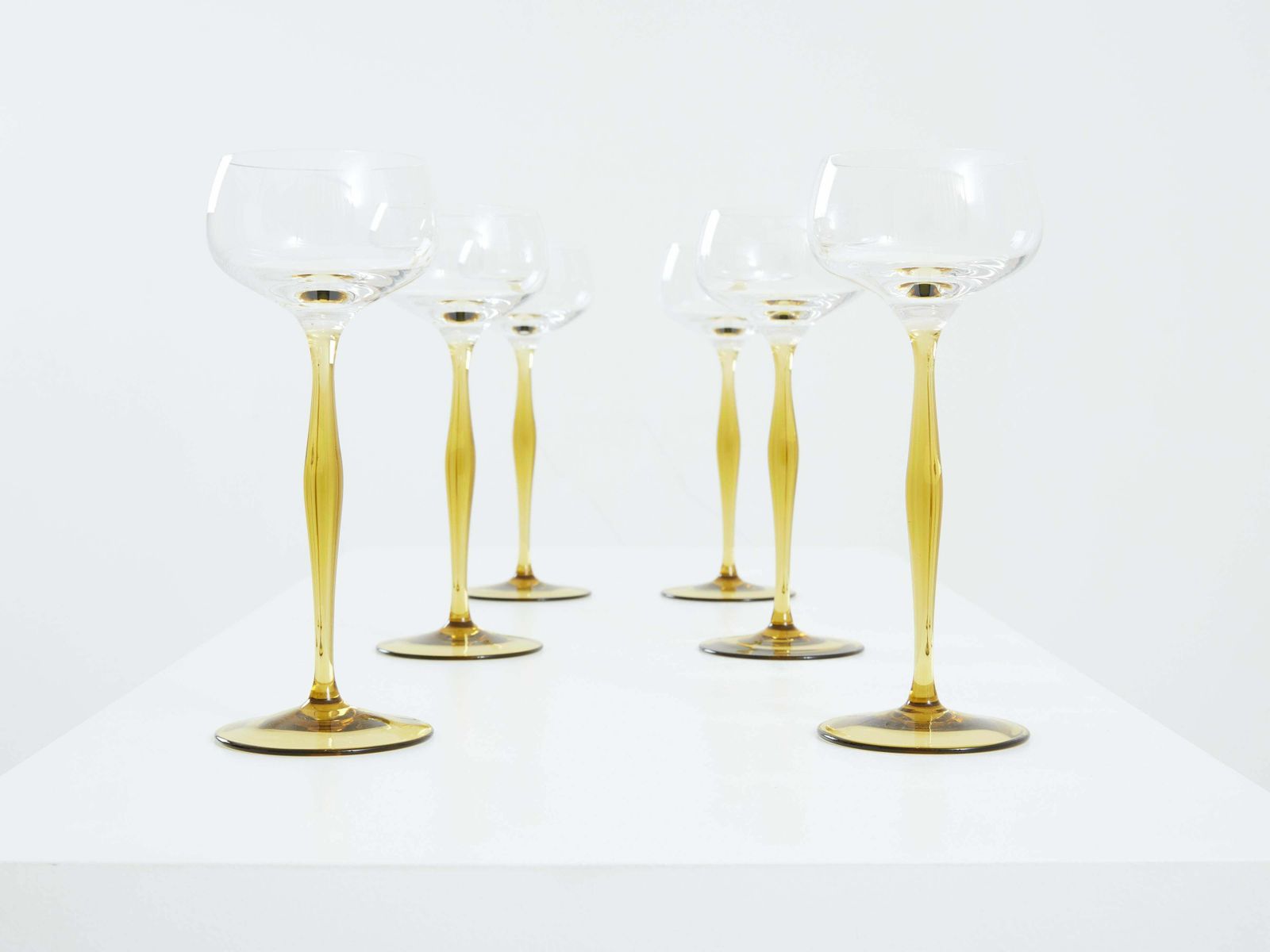 Peter Behrens Set Of Six Art Nouveau Champagne Glasses 1898 photo vinterior