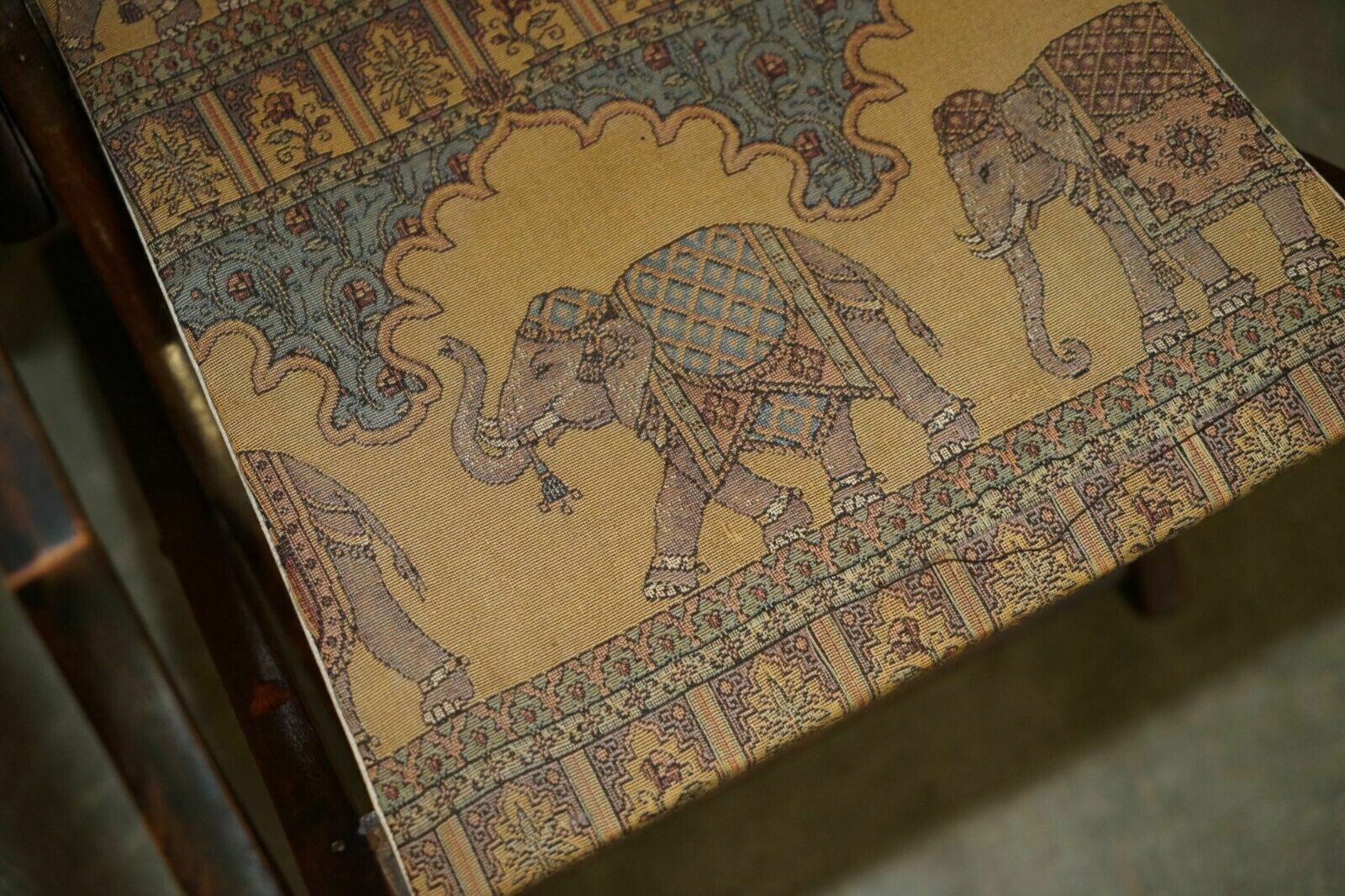 Antique Cir 1890 Anglo Indian Elephant Colonial Folding Military Campaign Chair photo buy