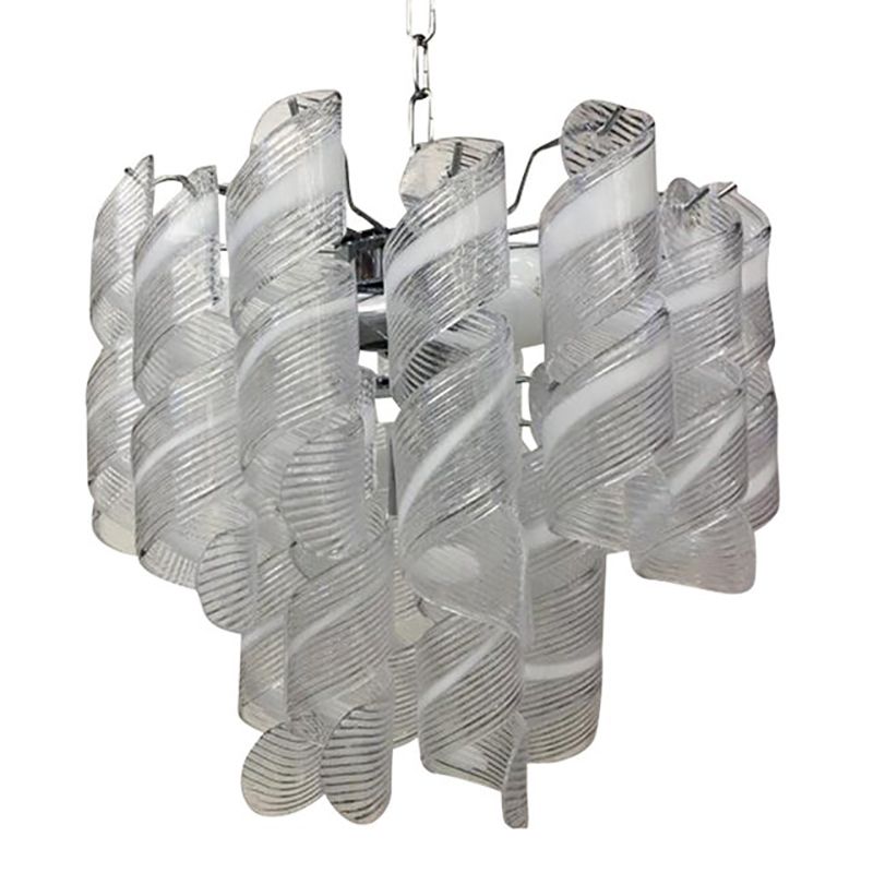 Murano Glass Chandelier "Virgola" Made In Italy Venini Style photo furniture