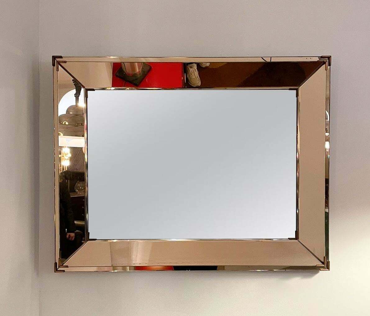 Mid Century Modern Mirror In The Style Of Jacques Adnet, 1940s photo 2291.0