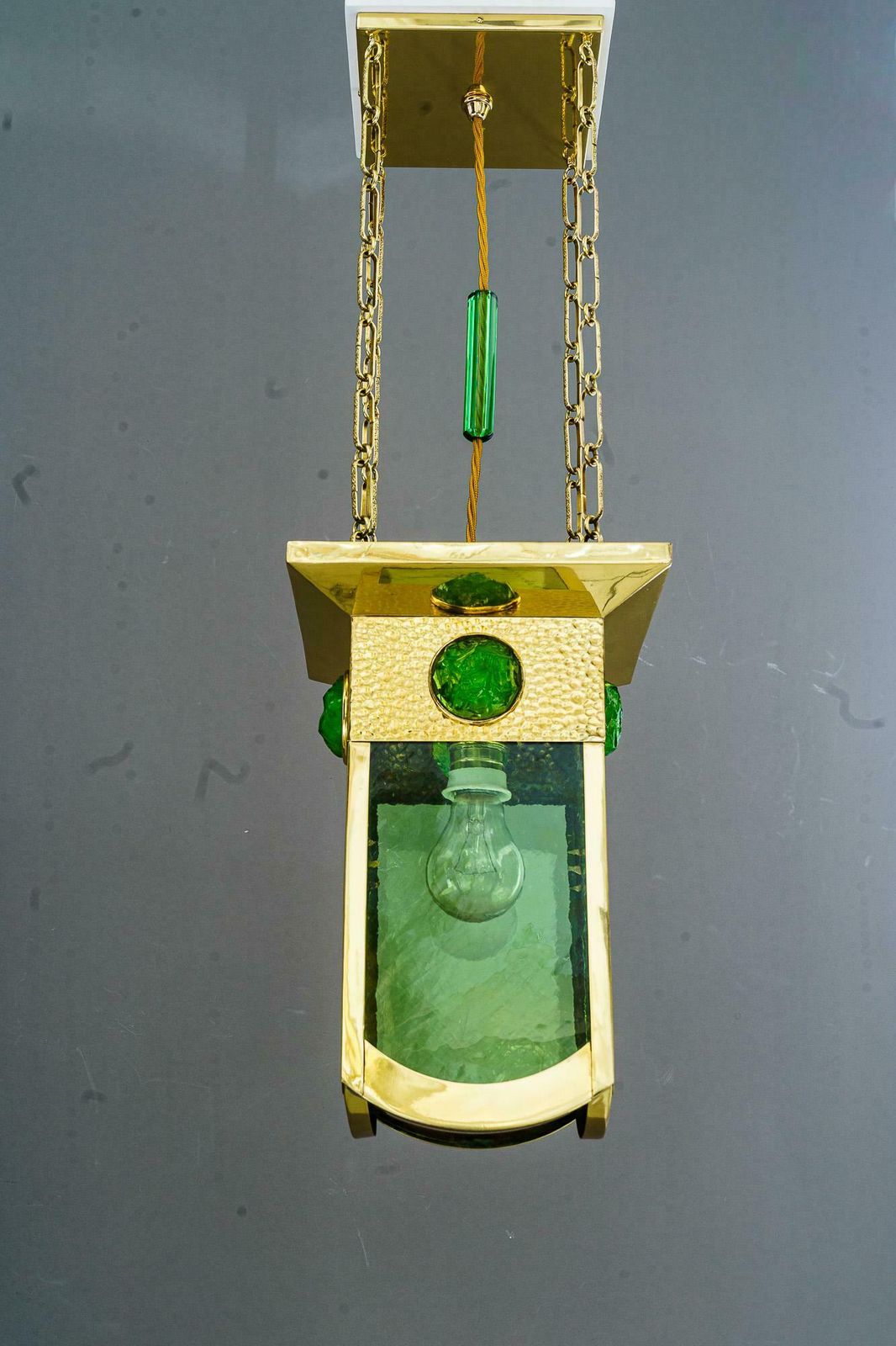 Art Deco Pendant With Original Antique Glasses And Original Old Opaline Stones photo for sale
